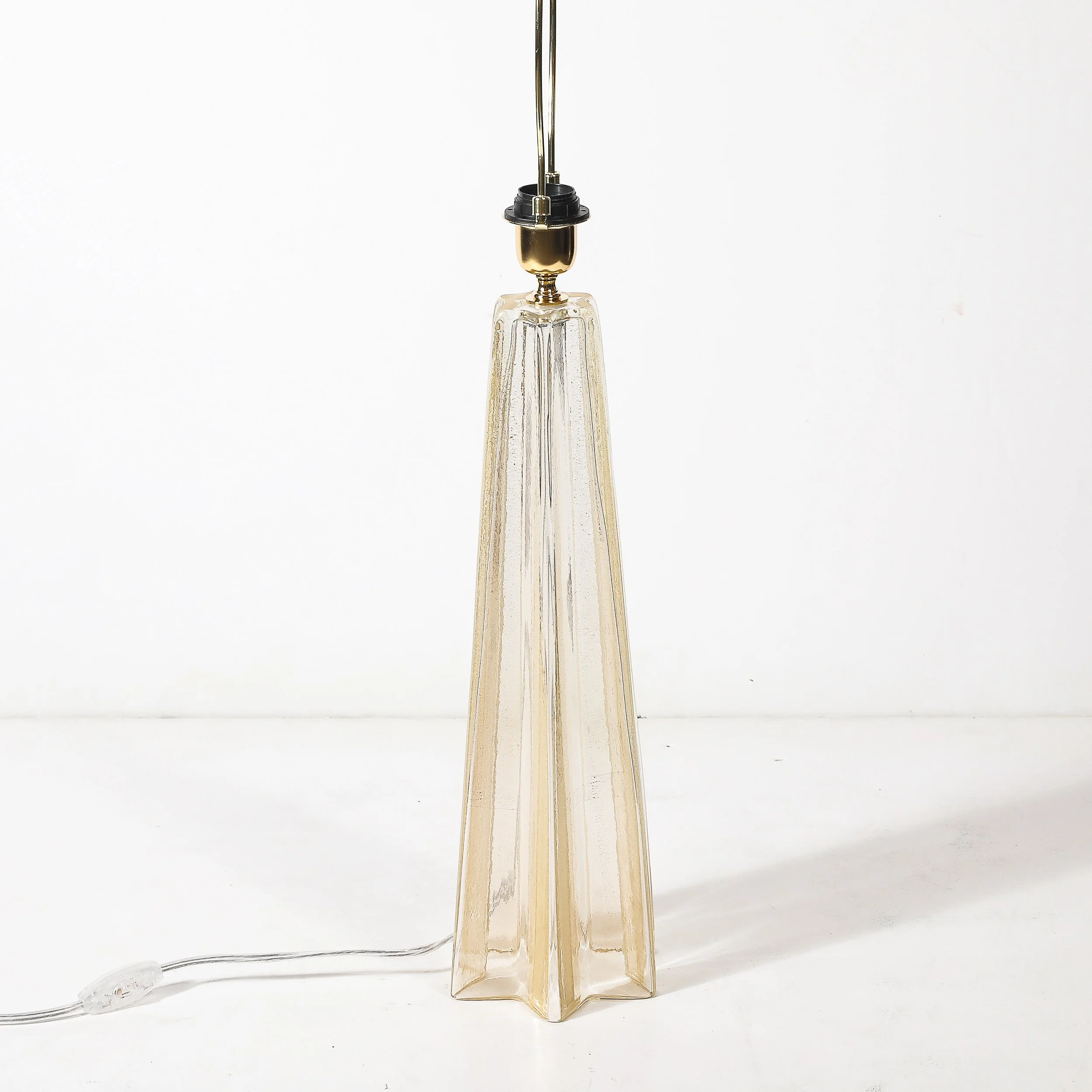 Pair of Modernist Hand-Blown Murano Glass X Form Table Lamps W: 24 Karat Gold - High Style Deco 16.jpg