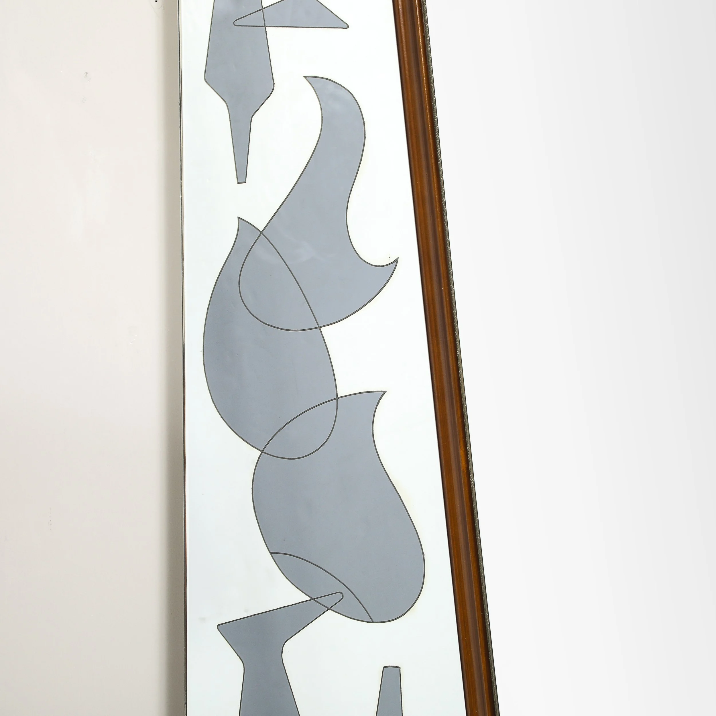 Mid-Century Reversed Etched & Smoked Wall Mirror with Sculptural Walnut Lining - High Style Deco 6.jpg