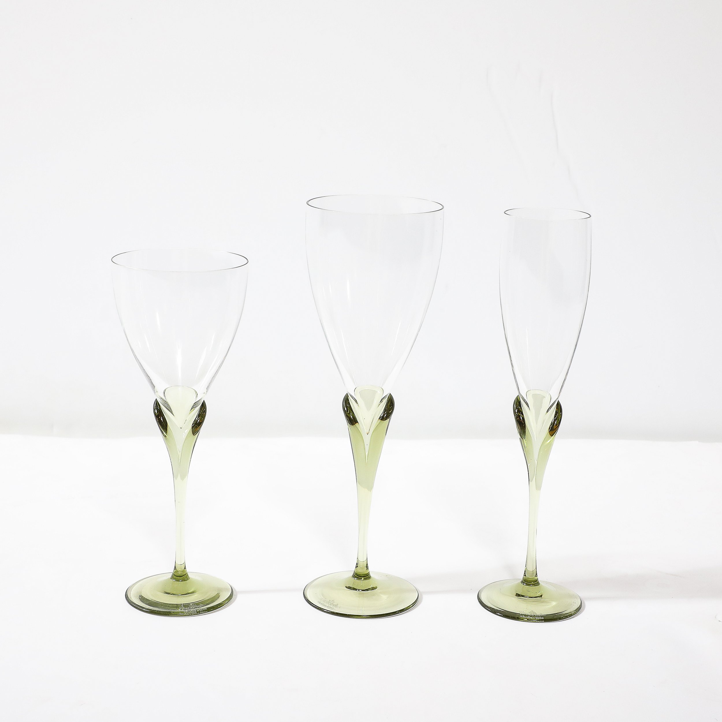 Set of 36 Papyrus Pattern Rosenthal Water, Wine and Champagne Crystal Stemware - High Style Deco 6.jpg