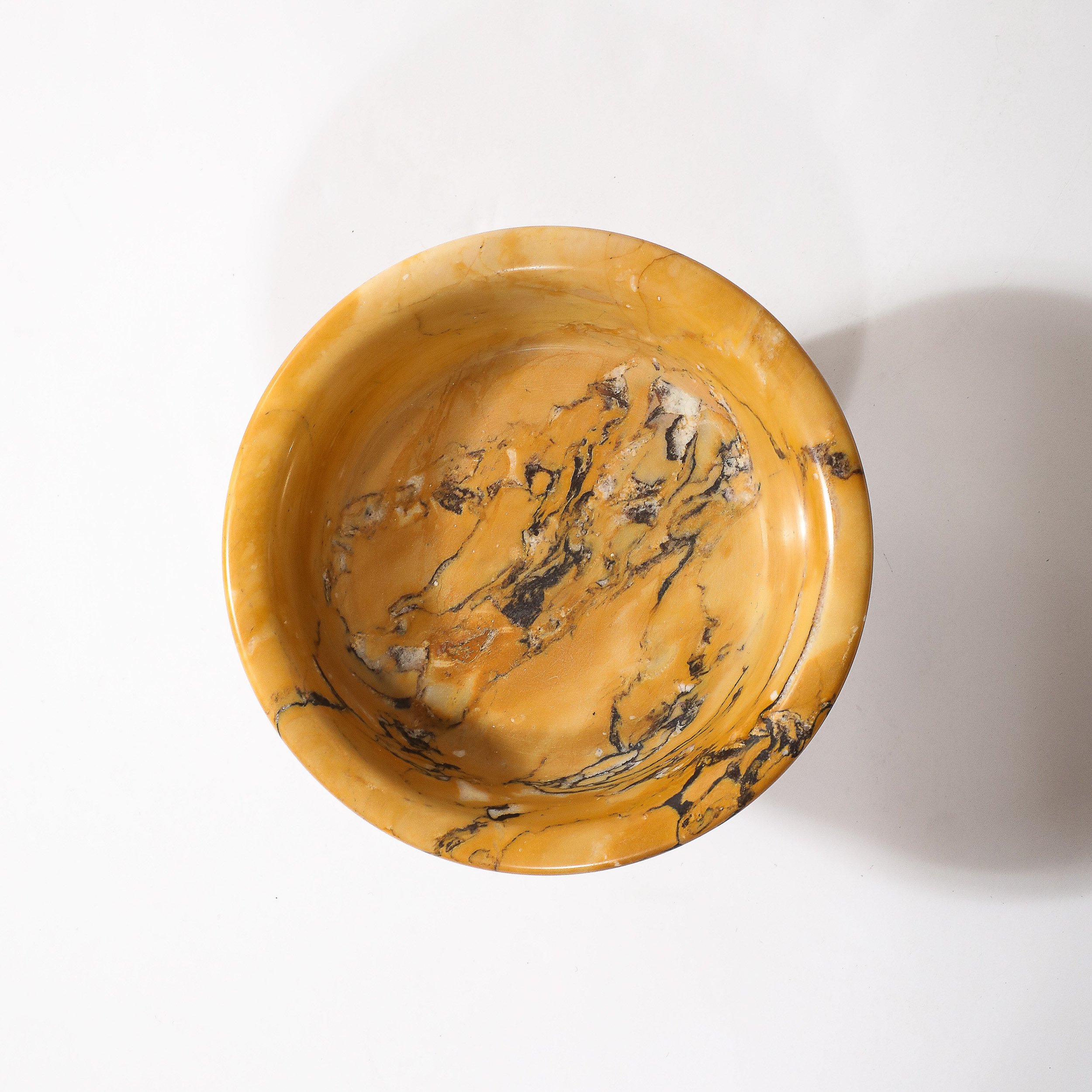 Art Deco Amber Gold Marble Dish with Stylized Gilt Bronze Base - High Style Deco 8.jpg