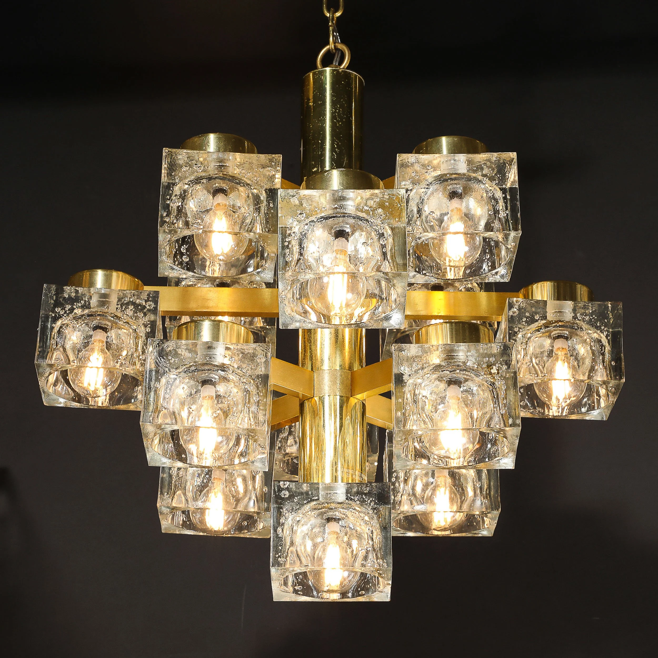 Mid-Century Modern Brass & Cube Glass Chandelier by Sciolari - High Style Deco 13.jpg