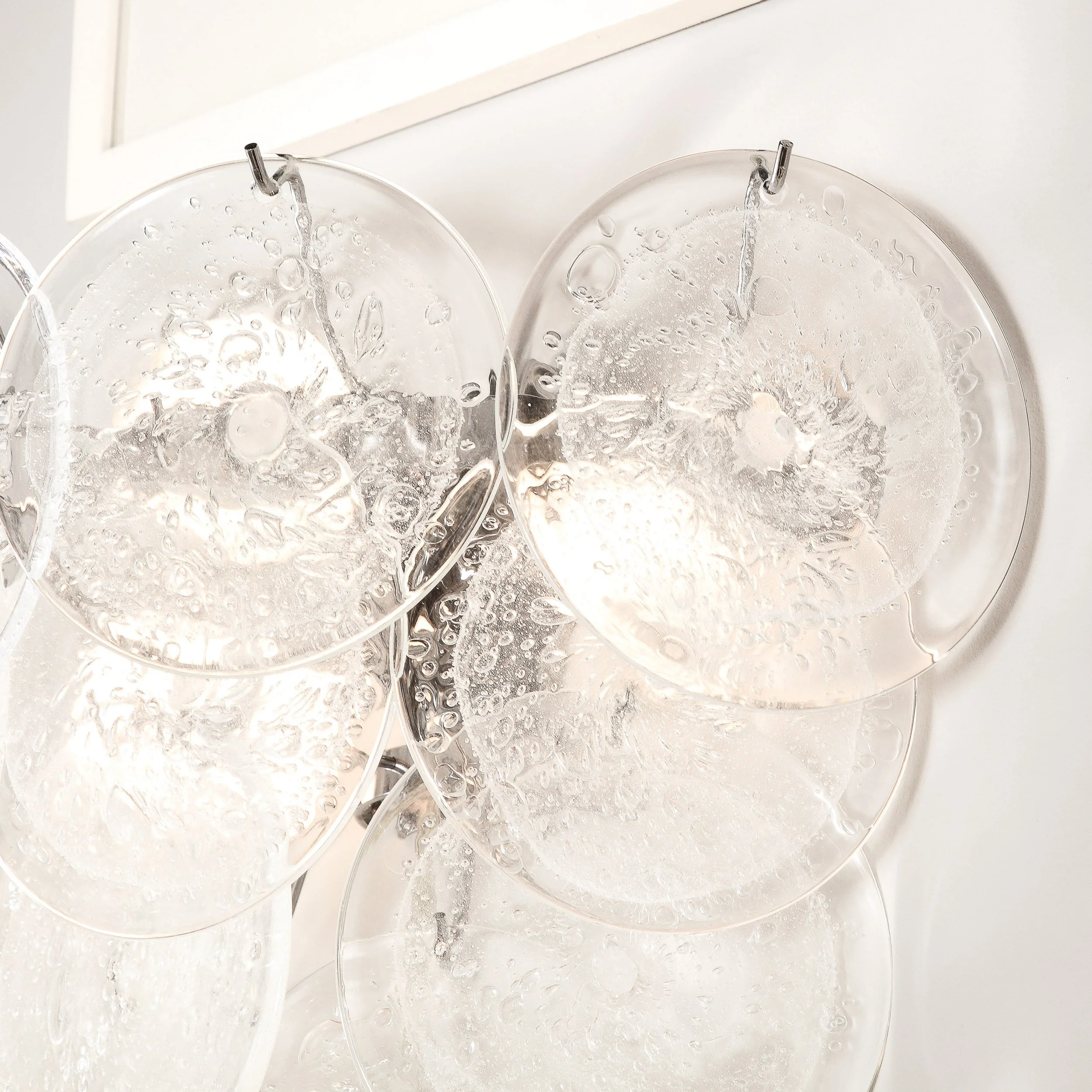 Pair of Modernist 14-Disc Sconces in Hand-Blown Murano Transparent Glass - High Style Deco 10.jpg