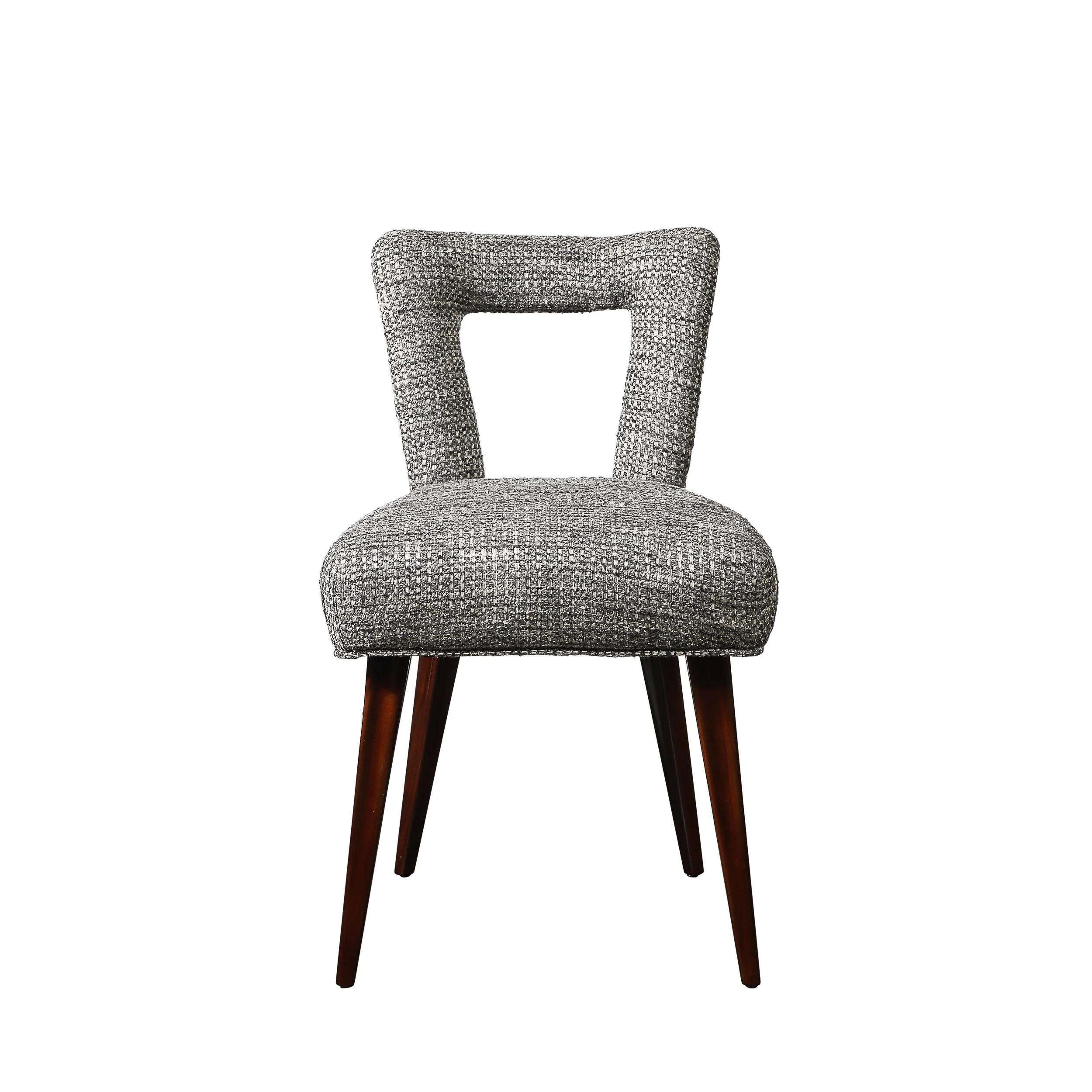 Set of 4 Mid-Century Open Back Upholstered Dining Chairs w: Splayed Tapered Legs - High Style Deco 2.jpg