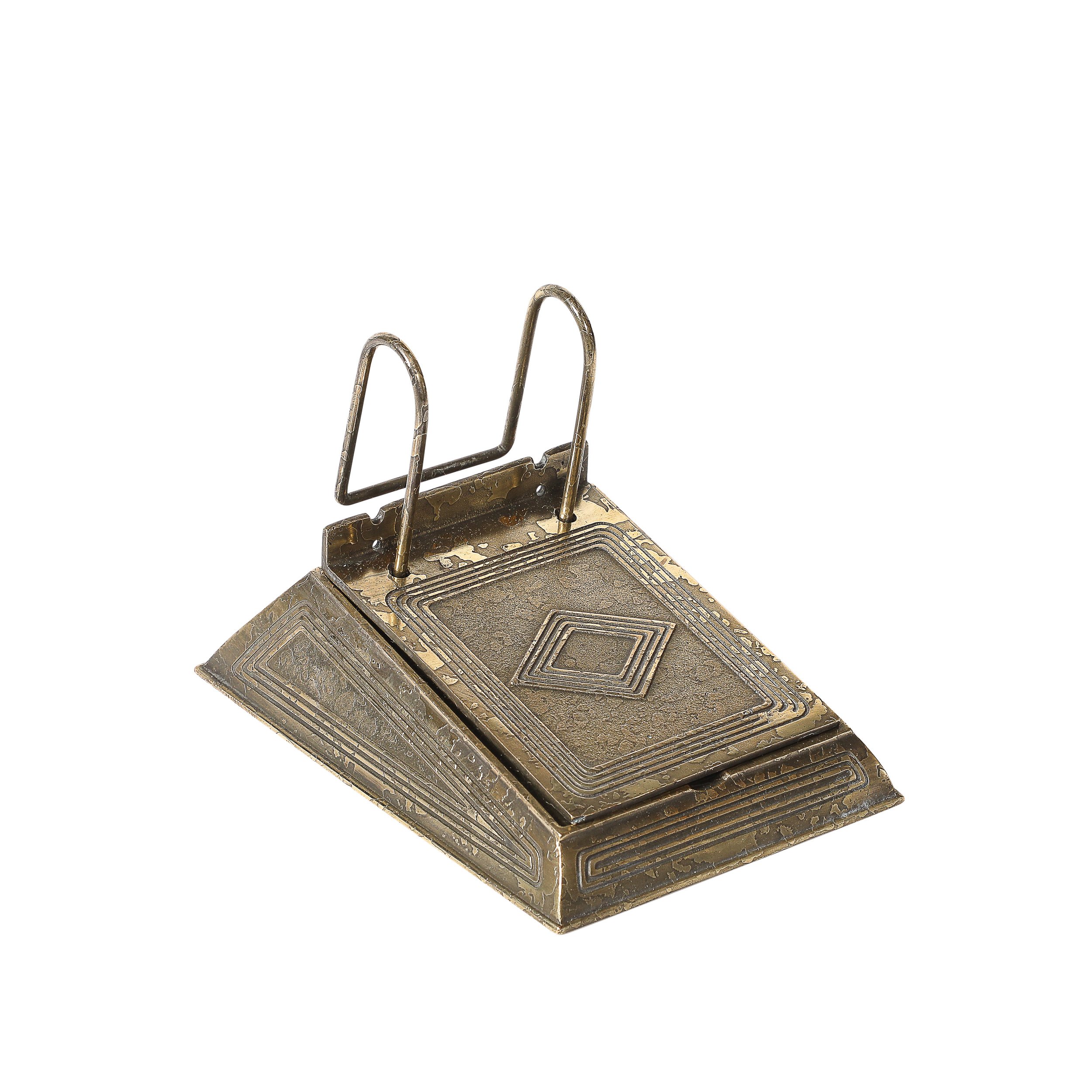 Bronze Doré Calendar Holder in the Graduate Pattern signed Tiffany & Co. - High Style Deco.jpg