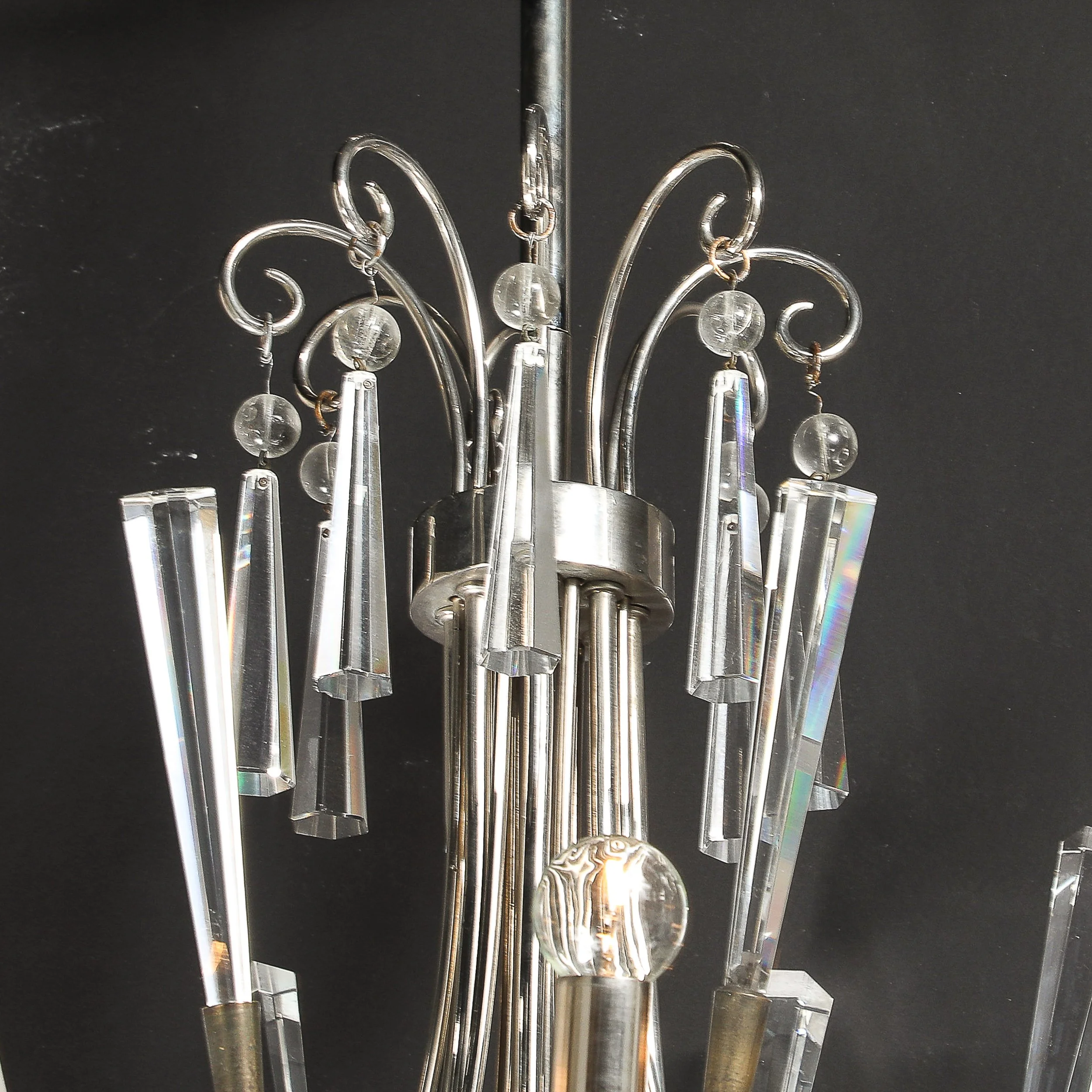 Mid-Century Modernist Eight Arm Chandelier in Cut Crystal & Polished Nickel - High Style Deco 11.jpg