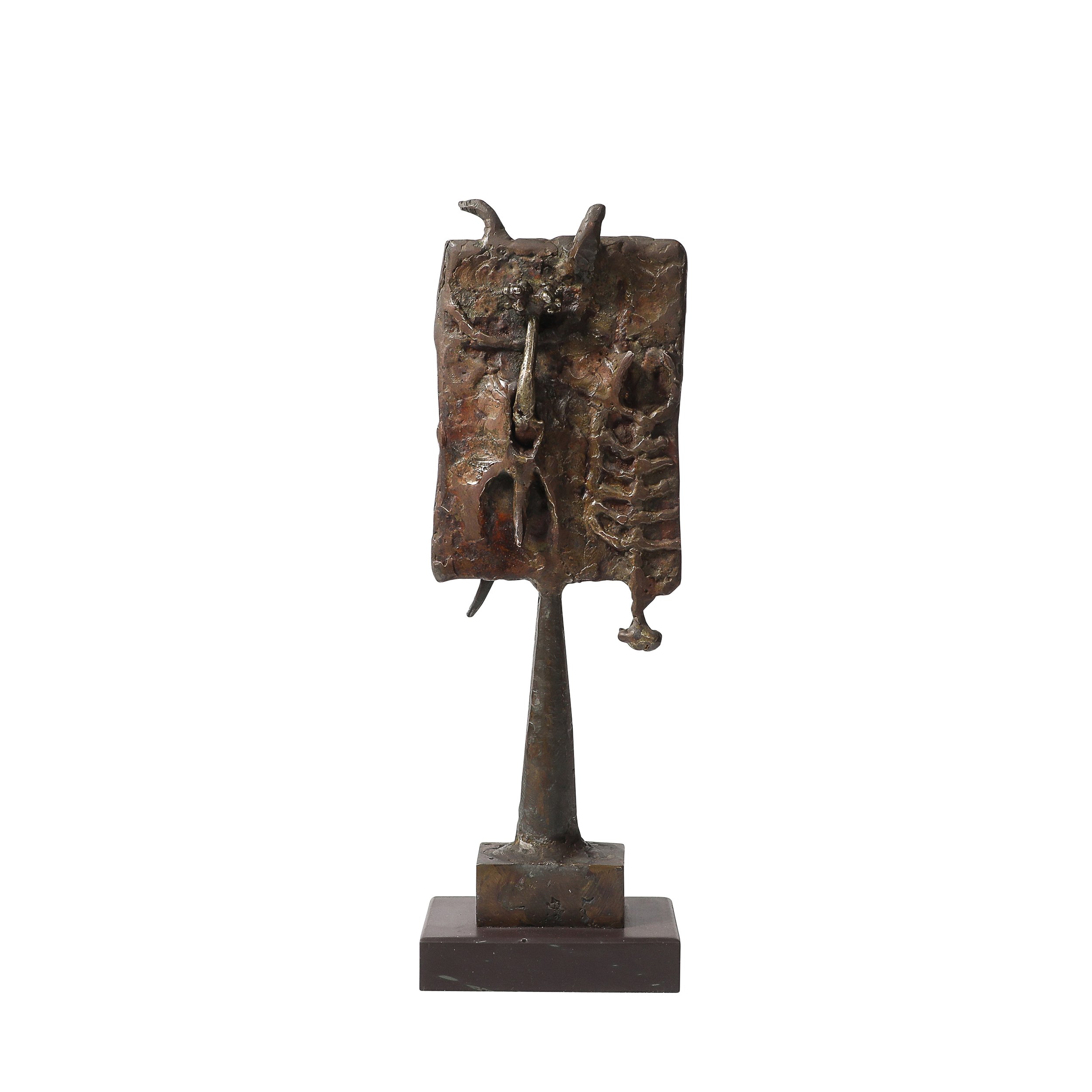 Brutalist Iron & Steel Sculpture Entitled "Reliquary" Signed Lindsey Decker