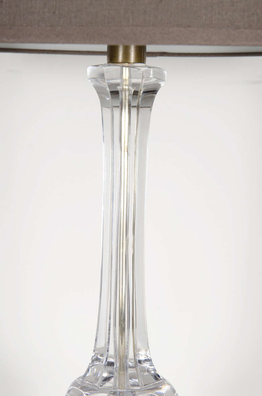 Exquisite Art Deco Crystal Table Lamp, Baccarat Crystal Table Lamps