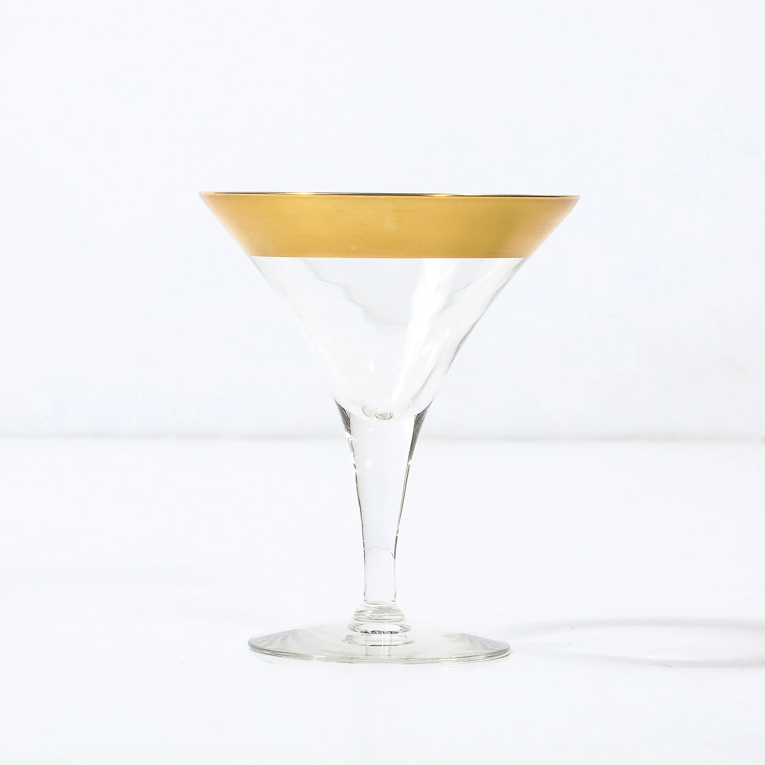 Set of Four 22 Karat Gold Gilt Rimmed Martini Glasses by Dorothy Thorpe - High Style Deco 6.jpg