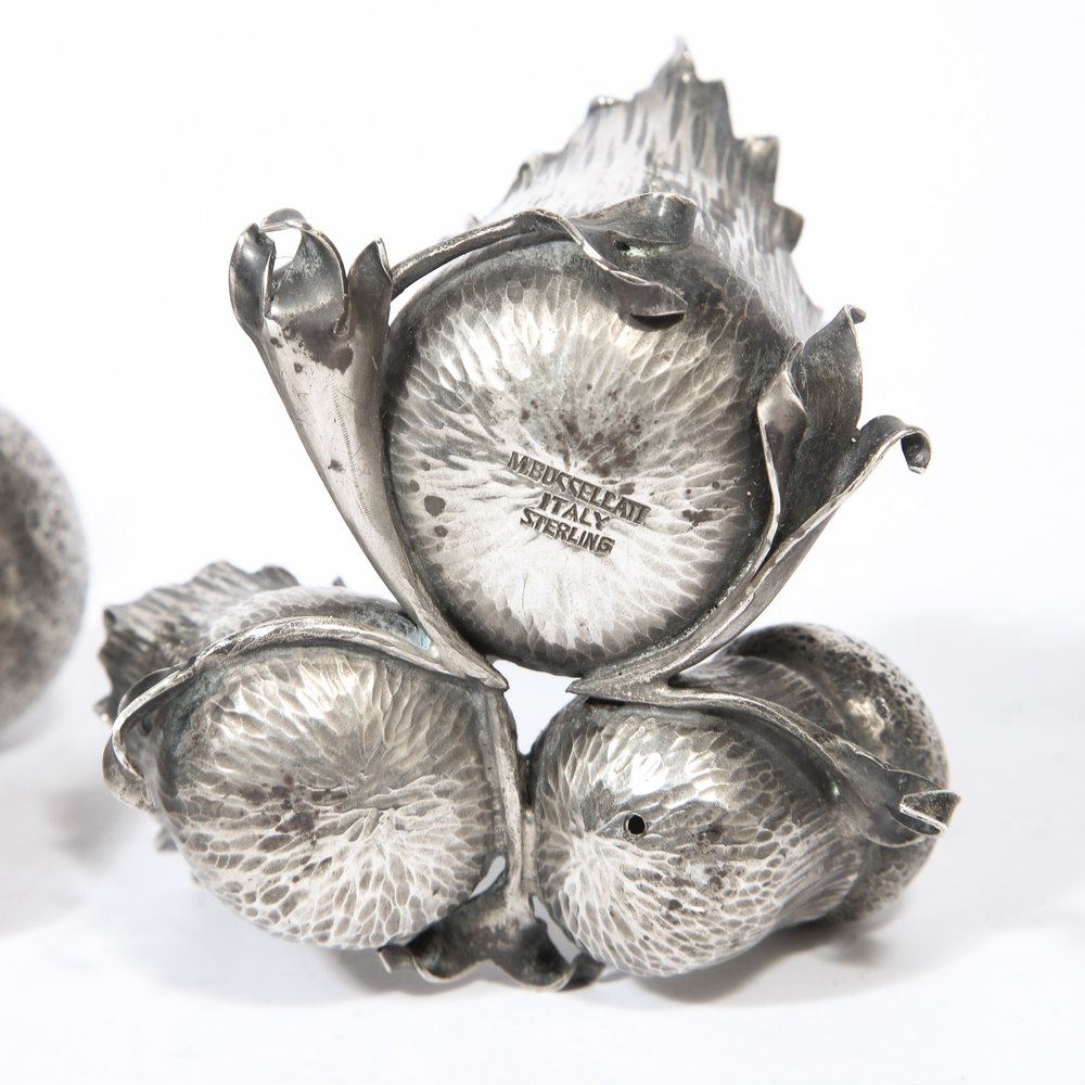 Hand-Wrought Sterling Silver Mushroom Salt & Pepper Shaker Signed by  Buccellati — High Style Deco