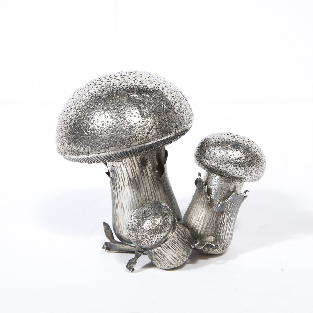 Hand-Wrought Sterling Silver Mushroom Salt & Pepper Shaker Signed by  Buccellati — High Style Deco