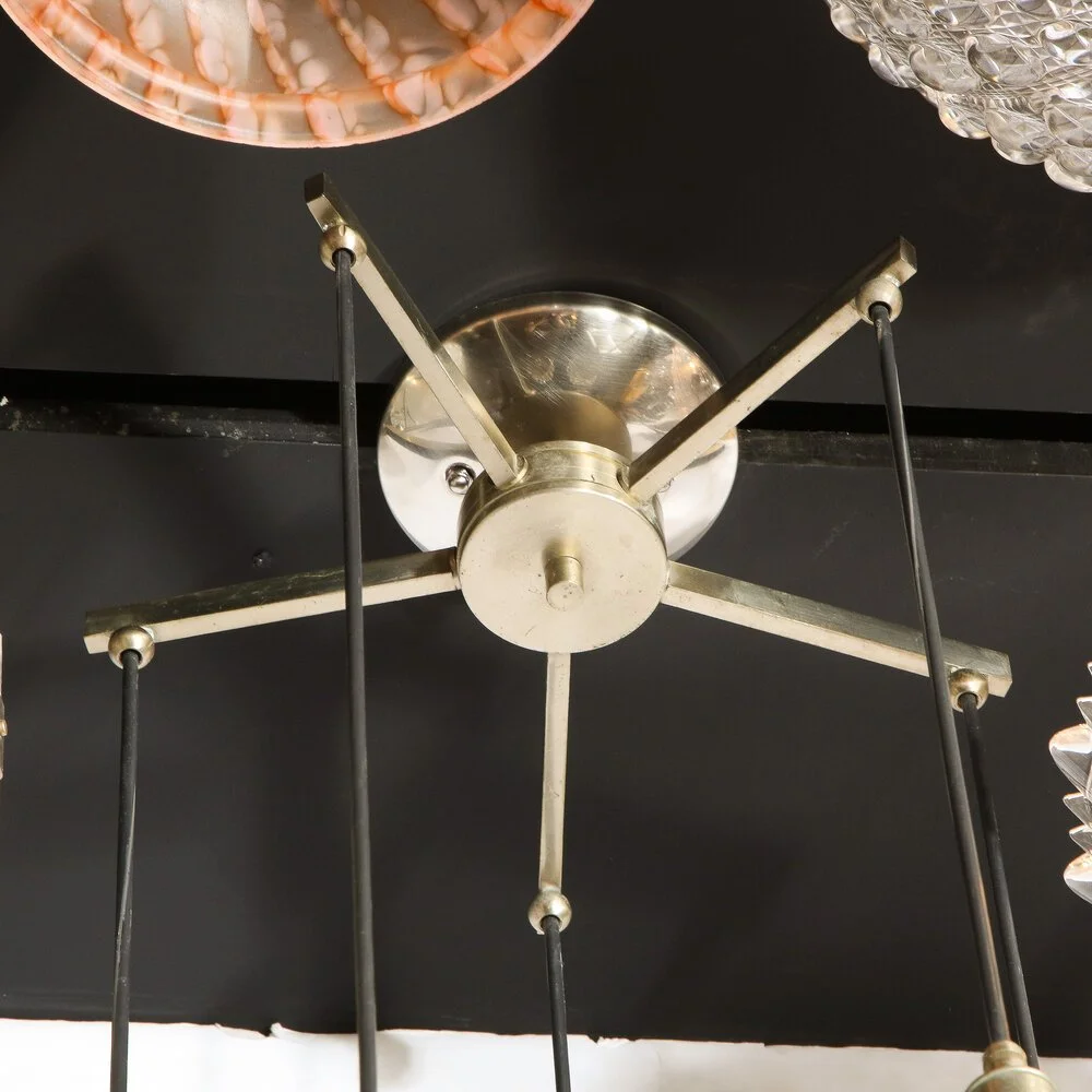 Mid-Century Modern Brushed Aluminum and Faceted Glass Chandelier by Kinkeldey 5.jpg
