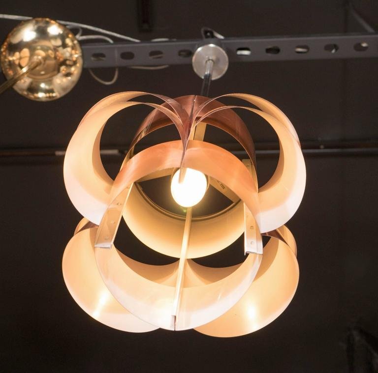 Bewonderenswaardig huiswerk Ga lekker liggen Stunning Segmented Sculptural Pendant Lamp in Copper by Hans-Agne Jakobsson  — High Style Deco