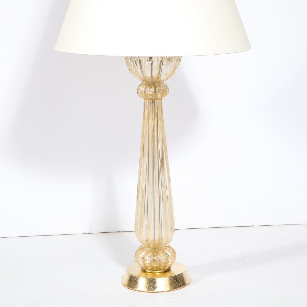 Awaken pakistanske Taknemmelig Mid-Century Modern Hand Blown Murano Glass Table Lamp with 24kt Gold Flecks  — High Style Deco