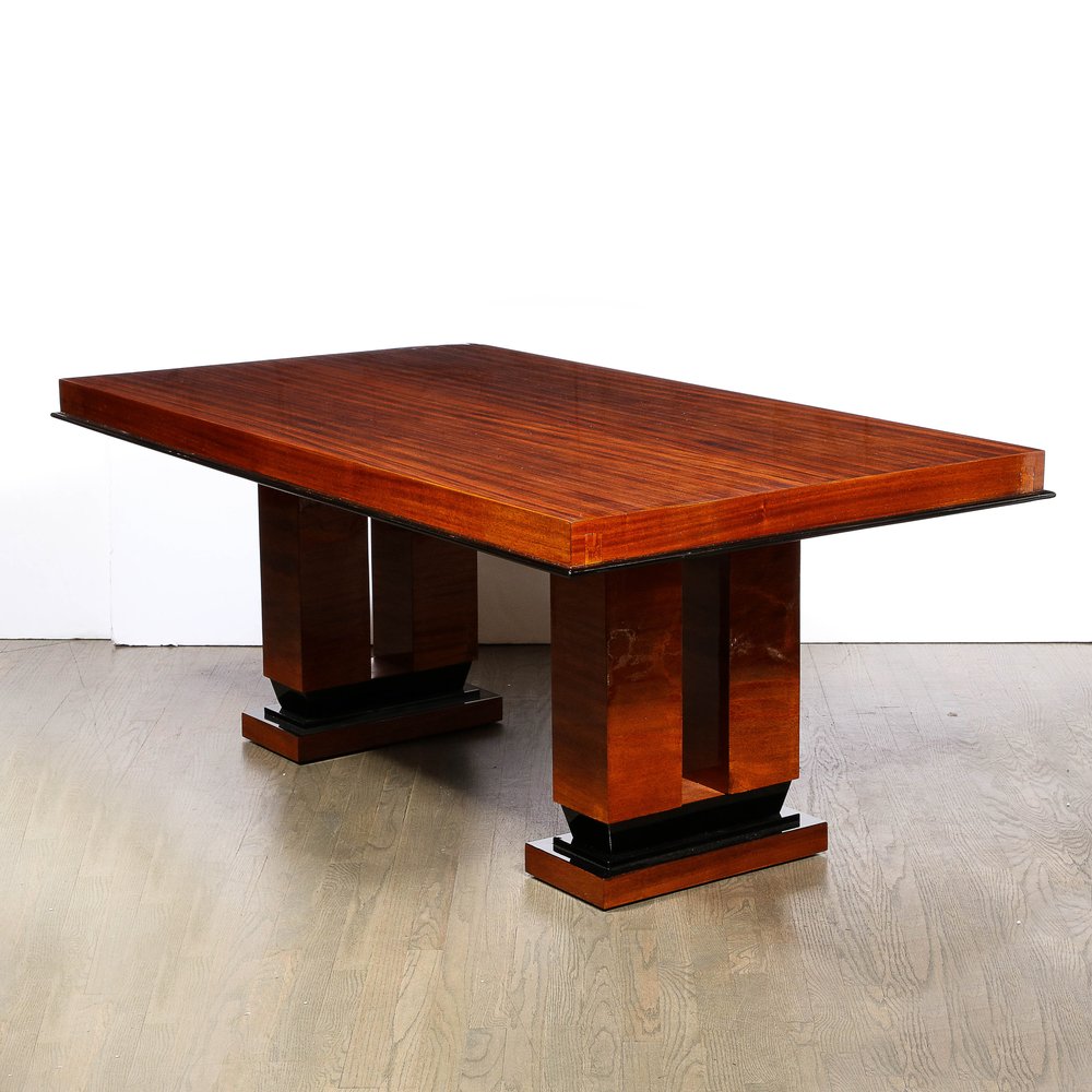 Art Deco Machine Age Cubist Dining Table In Book-Matched Rosewood — High  Style Deco