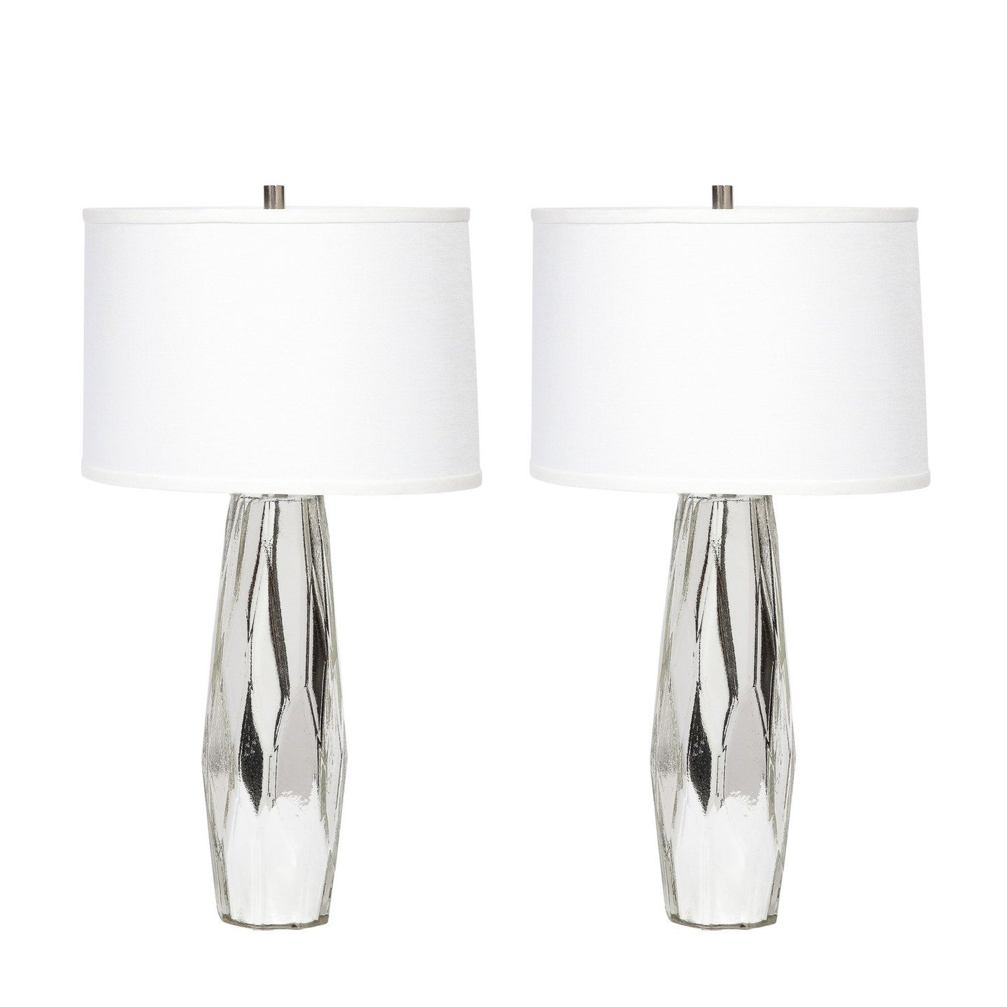 Modernist Hand-Blown Murano Cubist White Gold Mercury Glass Lamps

This stunning pair of table lamps were handblown in Murano, Italy- the island off the coast of Venice renowned for centuries for its superlative glass production. They feature sculptu
