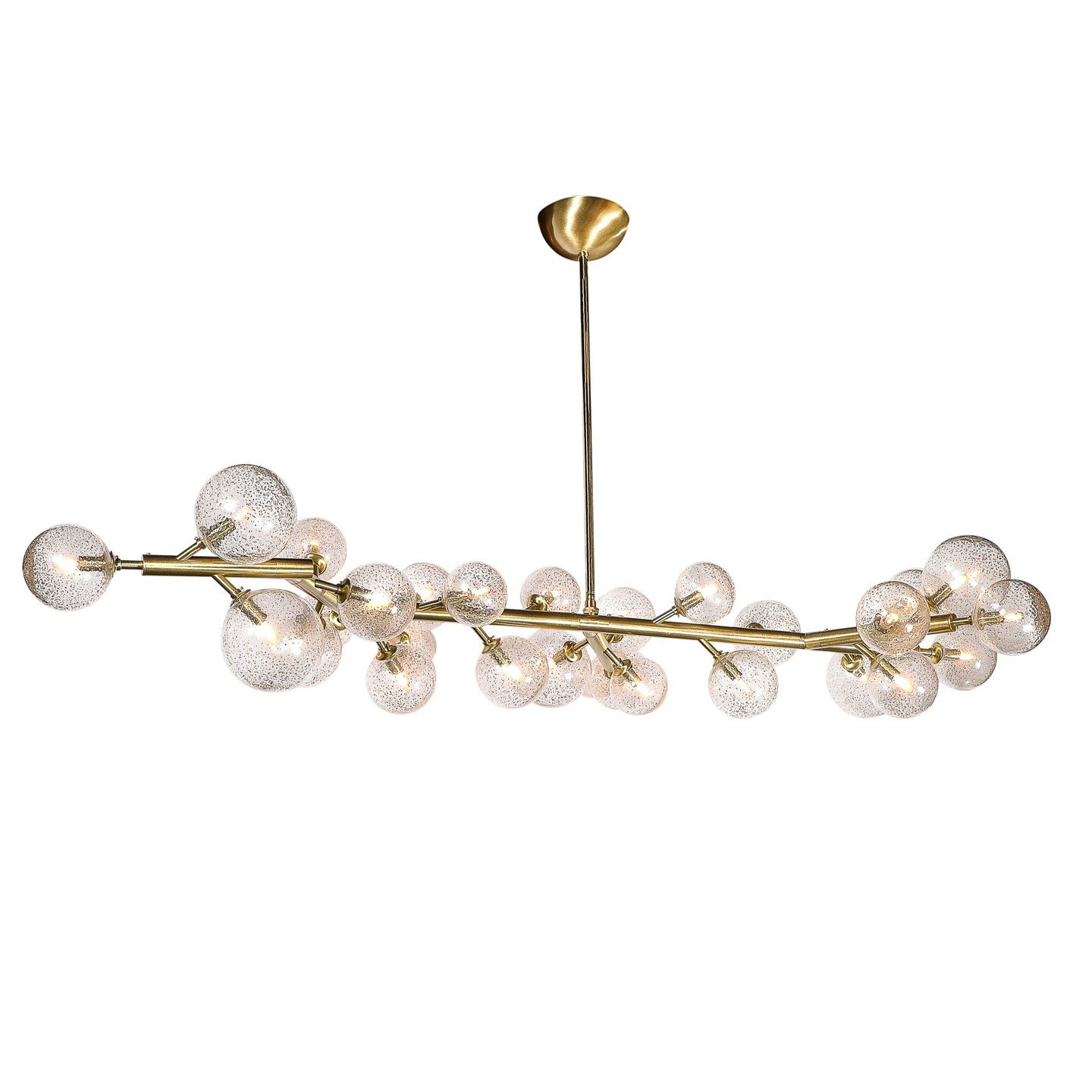Custom Branch Form Hand-blown Murano Glass w/ 24k Gold &amp; Brass Fitted Chandelier

This stunningly elegant Custom Branch Form Hand-blown Murano Glass Chandelier in Transparent &amp; 24Karat Gold Flecks &amp; Brushed Brass Fittings originates from 