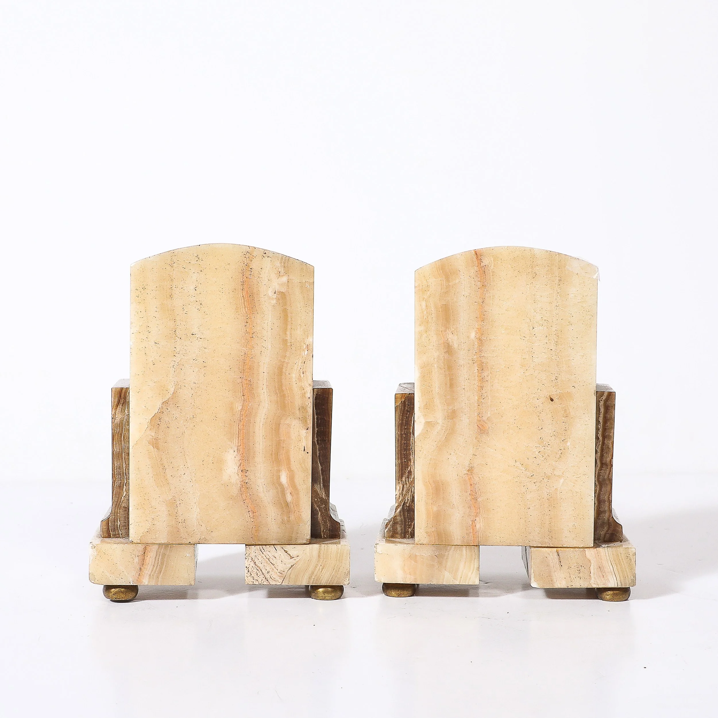 Pair of Art Deco Bookends in Tessellated Cream & Ice Sugar Onyx - High Style Deco 4.jpg
