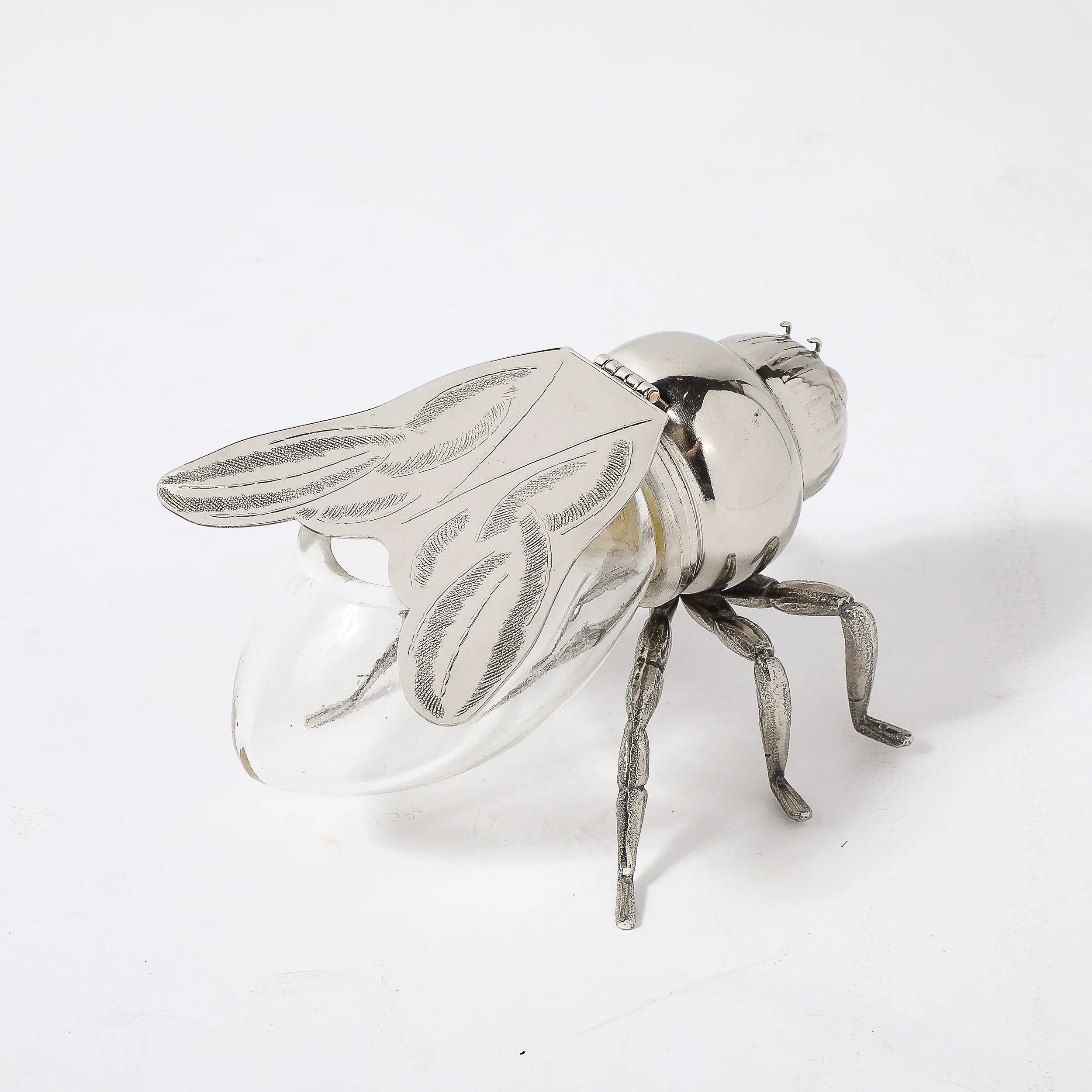 Art Deco Silver Plated and Glass Bee Honeypot by Antares - High Style Deco 8.jpg