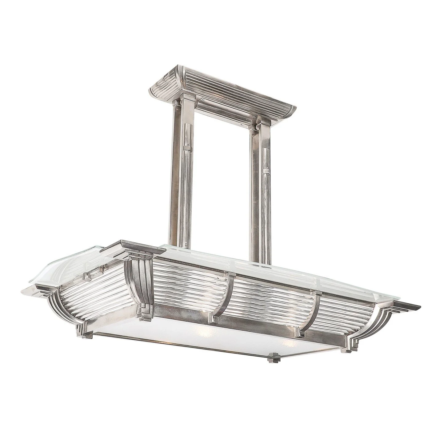 Art Deco Machine Age Silvered Bronze &amp; Frosted Glass Chandelier signed Petitot

France, Circa 1935

Dimensions:

Height: 24 in (60.96 cm) x Width: 32 in (81.28 cm) x Depth: 22 in (55.88 cm)
.
.
.
.
.
#antiquefurniture
#vintagefurniture
#antiques
