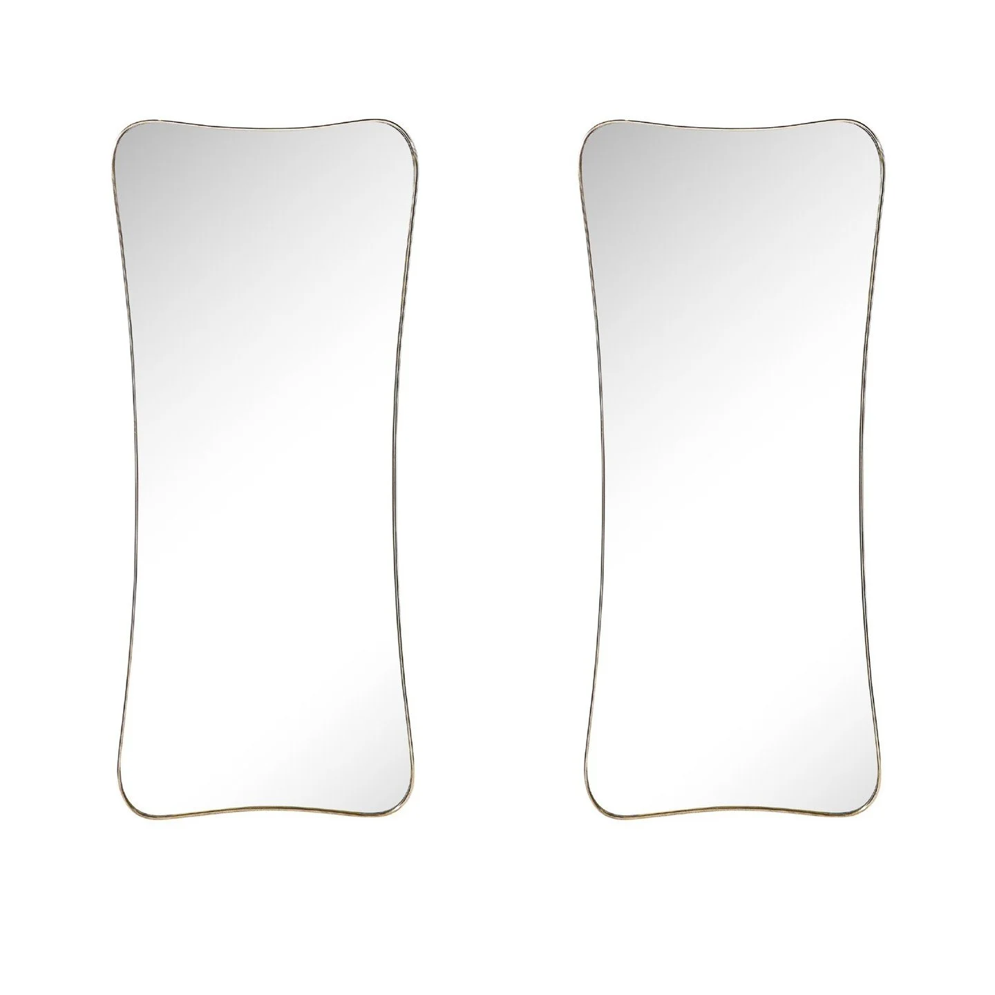 Pair of Mid-Century Modernist Curvilinear Hourglass Form Brass Wrapped Mirrors

Italy, Circa 1950

Dimensions: 

Height: 55 in (139.7 cm) x Width: 23 in (58.42 cm) x Depth: 1 in (2.54 cm)
.
.
.
.
.
#antiquefurniture
#vintagefurniture
#antiques
#furni
