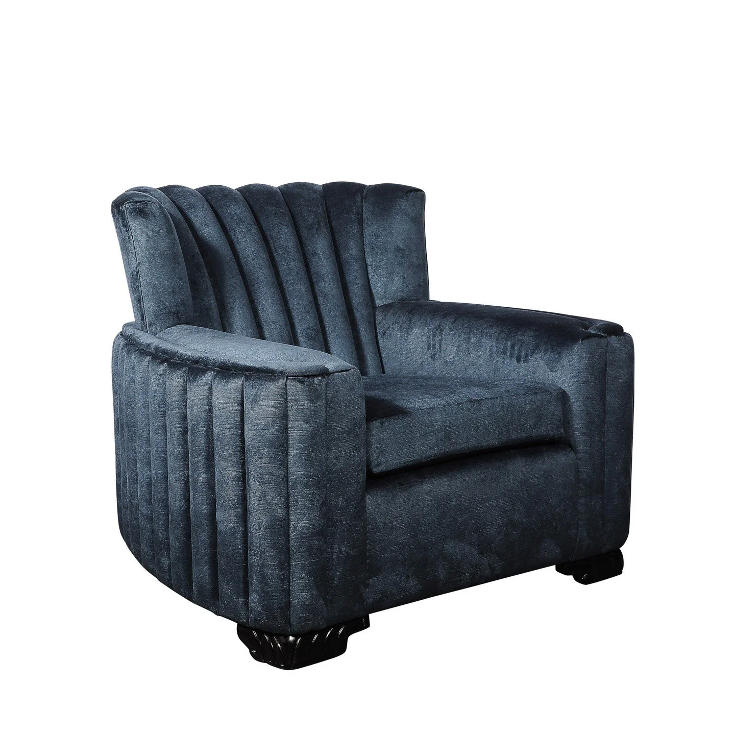 Art Deco Club Chair with Sculptural Ebonized Supports in Smoked Sapphire Velvet

American, Circa 1930

Dimensions:

Height: 33.5 in (85.09 cm) x Width: 41 in (104.14 cm) x Depth: 34 in (86.36 cm)

Seat Height: 18.5 in (46.99 cm)
.
.
.
.
.
#antiquefur