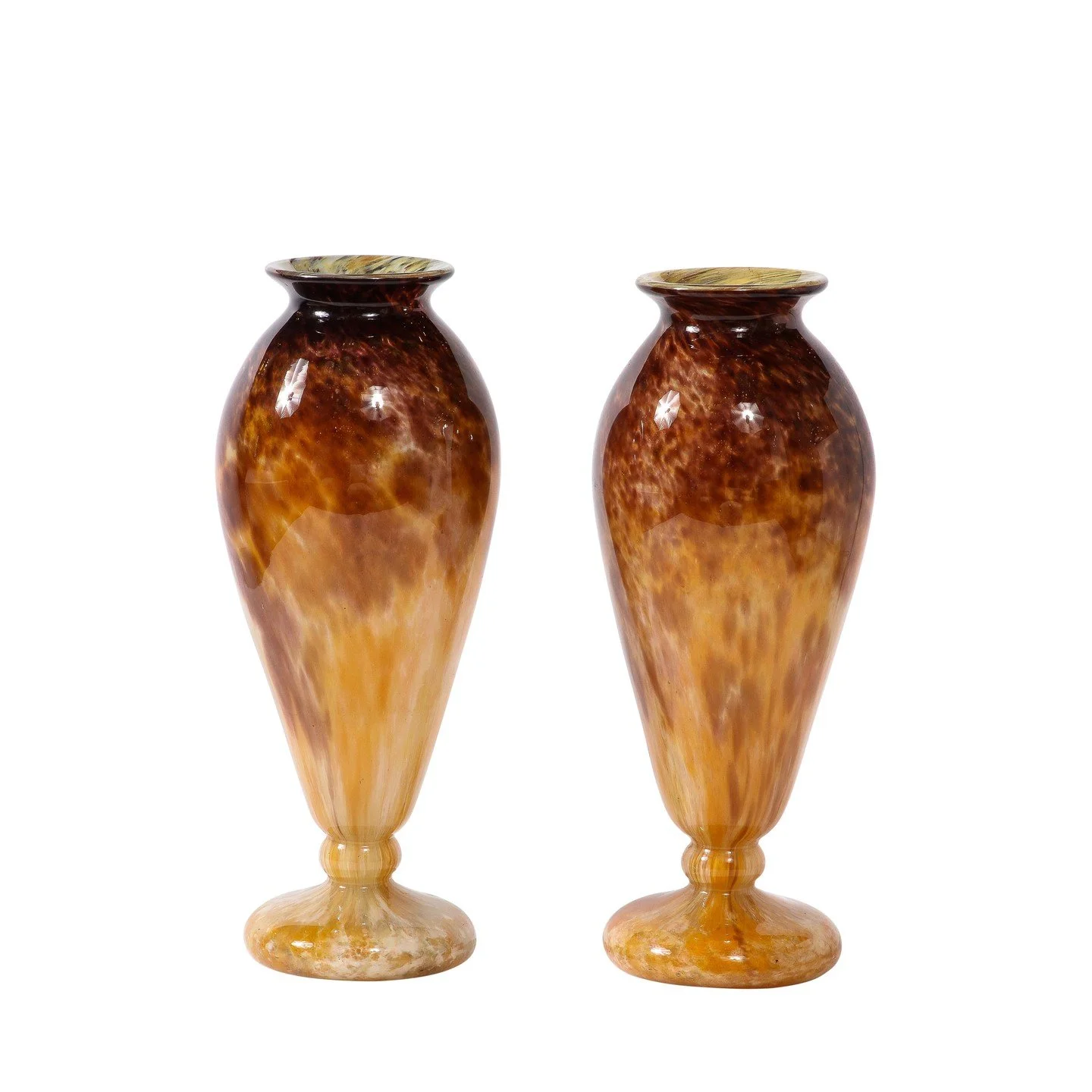 Pair of Art Deco Vases in Smoked Amethyst &amp; Amber Hued Glass by Schneider

France, circa 1925

Dimensions: 

Height: 17.6 in (44.71 cm) x Diameter: 6.5 in (16.51 cm)

Creator: Schneider (Maker)
.
.
.
.
.
#vintageluxury 
#vintagevase
#interiordeco
