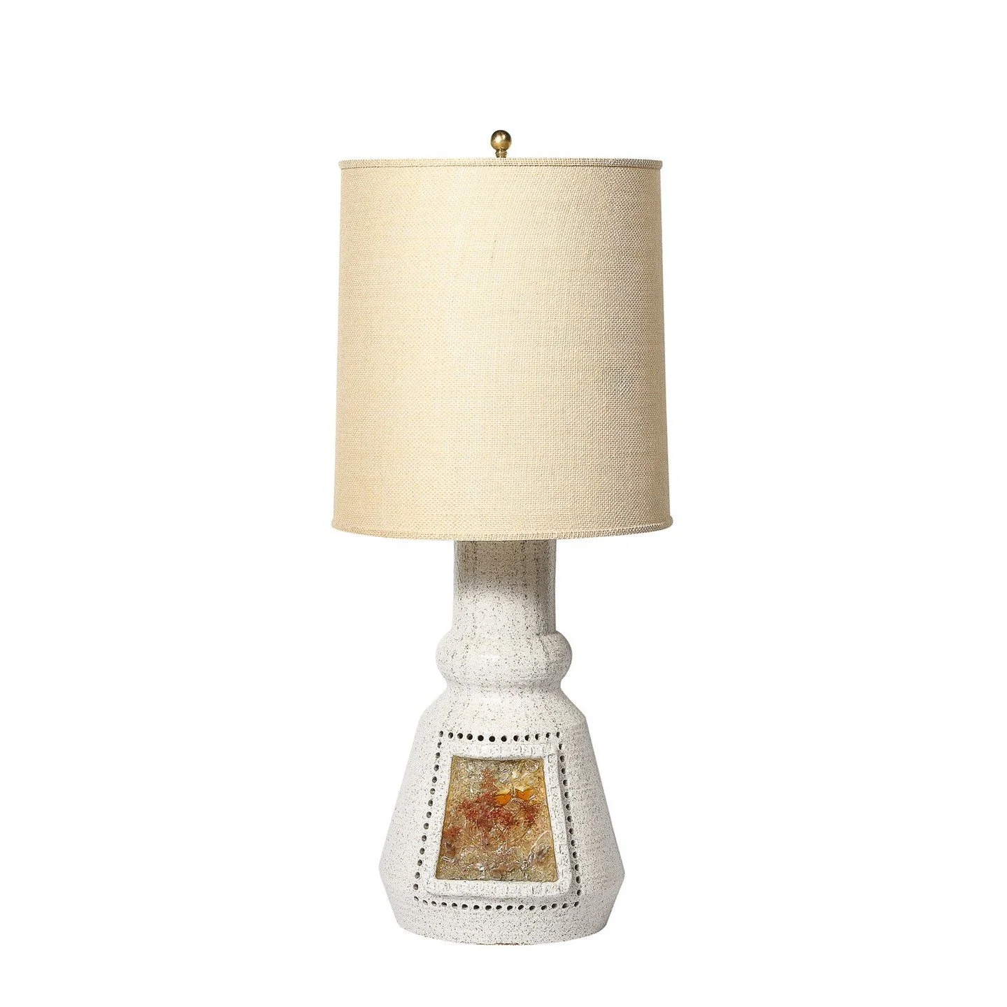 Mid-Century Illuminated Amber Resin Naturalistic Motif White Ceramic Table Lamp

France, Circa 1970

Dimensions:

Height: 35 in (88.9 cm) x Diameter: 15 in (38.1 cm)

Diameter of Base: 10"
.
.
.
.
.
#vintagelamp
#interiordecoration
#interiordesi