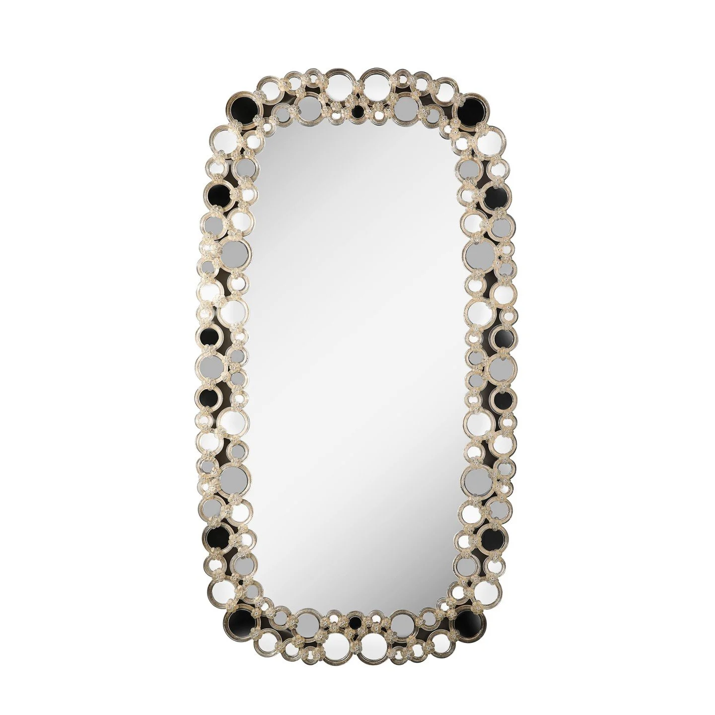 Modernist Hand-Blown Murano Glass Mirror w/ Gold Fleck Applique Border Detailing

Italy, 20th Century

Dimensions: 

Height: 86 in (218.44 cm) x Width: 47 in (119.38 cm) x Depth: 2.75 in (6.99 cm)
.
.
.
.
.
#muranomirror
#muranoglass
#modernmirror
#i