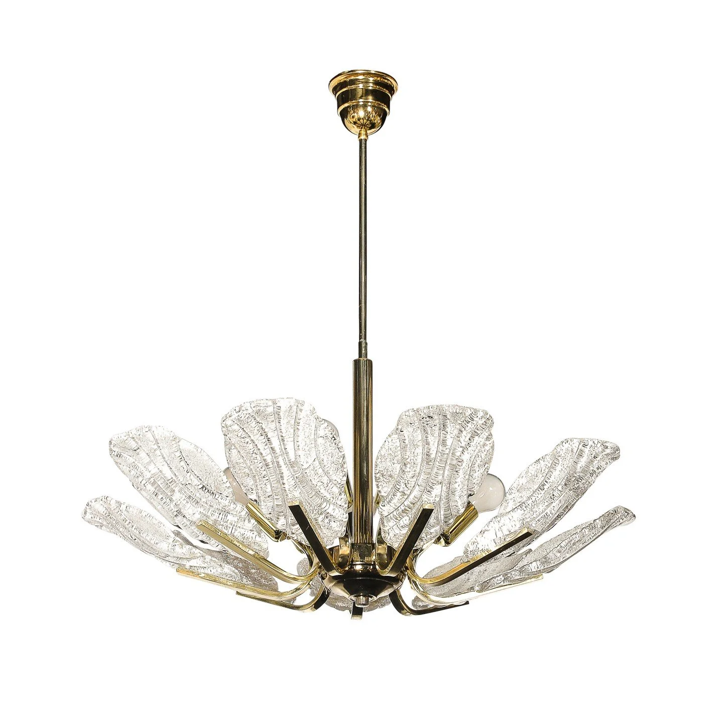 Mid-Century Hand-Blown Murano Mottled Fluted Glass Chandelier by Barovier &amp; Toso

Italy, Circa 1980

Dimensions:

Overall Height: 28 in (71.12 cm) - Body Height: 12" x Diameter: 28 in (71.12 cm)

Creator: Barovier &amp; Toso (Maker)
.
.
.
.
