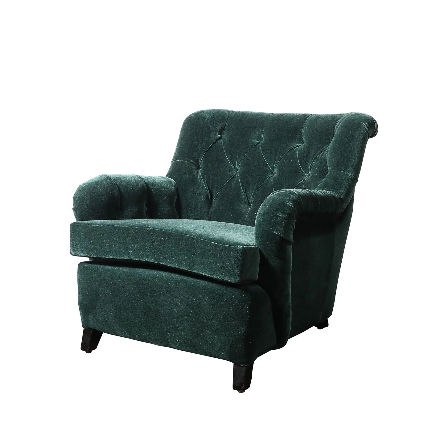 Mid-Century Diamond Tufted Back Viridian Green Velvet Lounge Chair by James Mont

American, Circa 1950

Dimensions: 

Height: 31 in (78.74 cm) x Width: 34 in (86.36 cm) x Depth: 36 in (91.44 cm)

Seat Height: 18.75 in (47.63 cm)

Creator: James Mont 