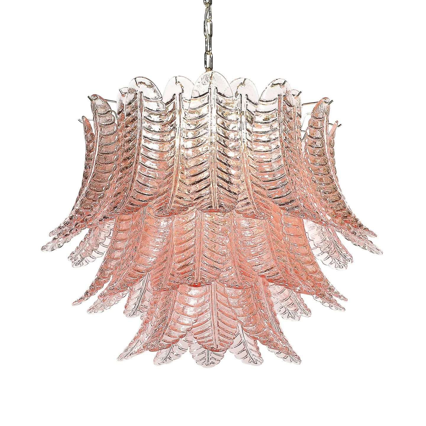 Modernist Hand-Blown Smoked Rose Murano Glass 3-Tier Reeded Feather Chandelier

Italy, 21st Century

Dimensions: 

Overall Height: 44 in (111.76 cm) x Diameter: 31 in (78.74 cm)

Body Height: 23"
.
.
.
.
.
#muranoglass
#muranochandelier
#interio