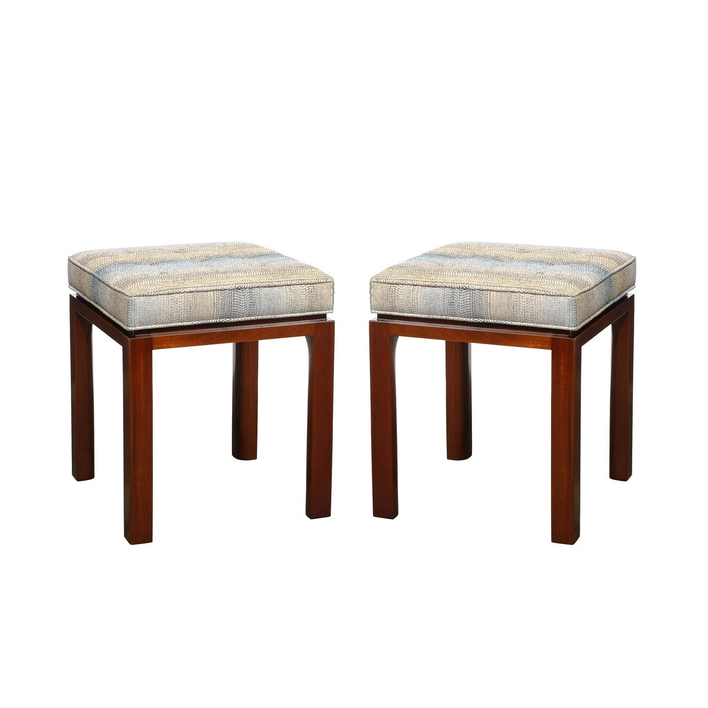 Pair of Mid-Century Modernist Stools with Button Detailing by Harvey Probber

American, circa 1960

Dimensions:

Height: 18.75 in. (47.63 cm) x Width: 16 in. (40.64 cm) x Depth: 16 in. (40.64 cm)

Seat Height: 18.75 in. (47.63 cm)
.
.
.
.
.
#harveypr