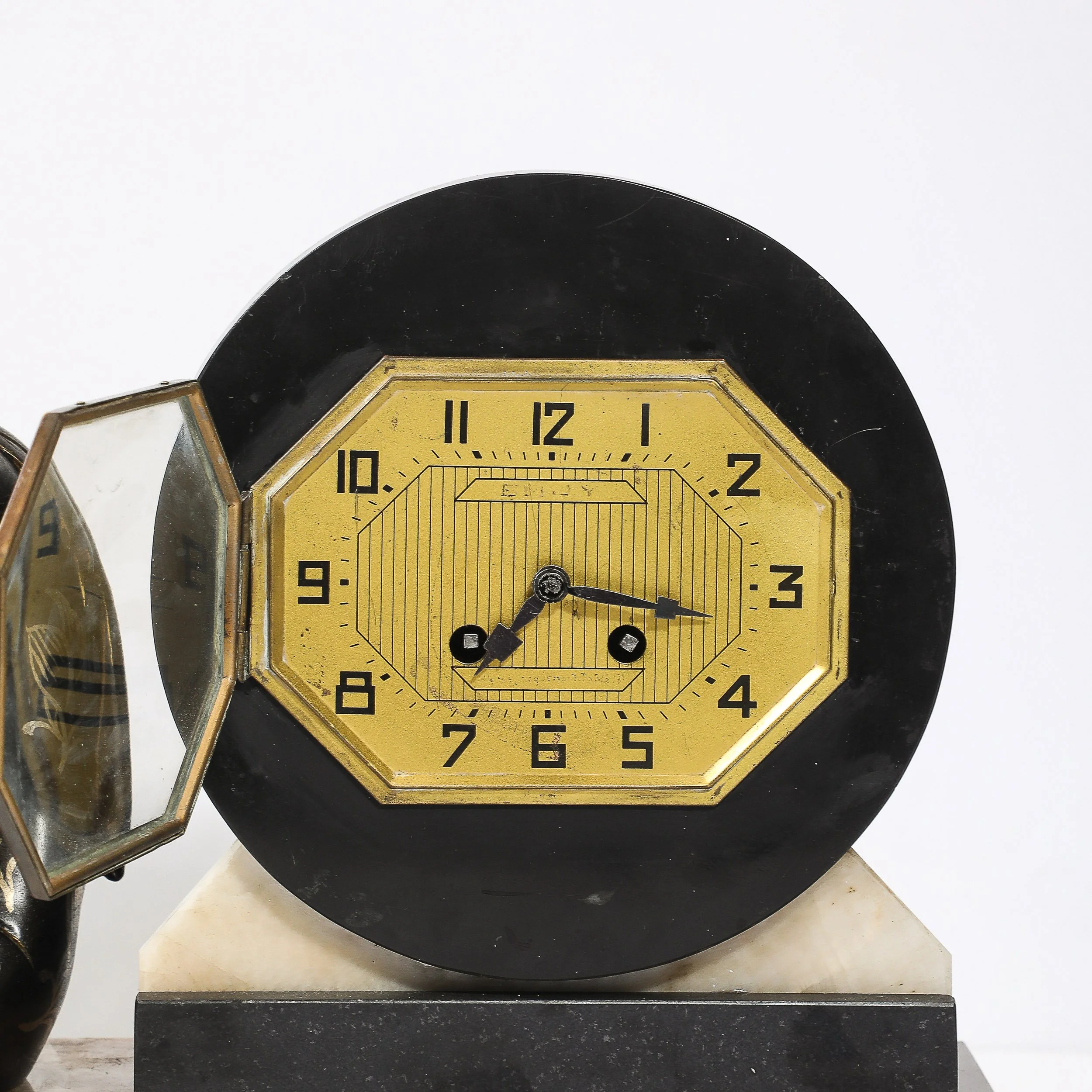 Art Deco Emoy Mantelpiece Clock with Seated Flapper in the Manner of Chiparus — image 5