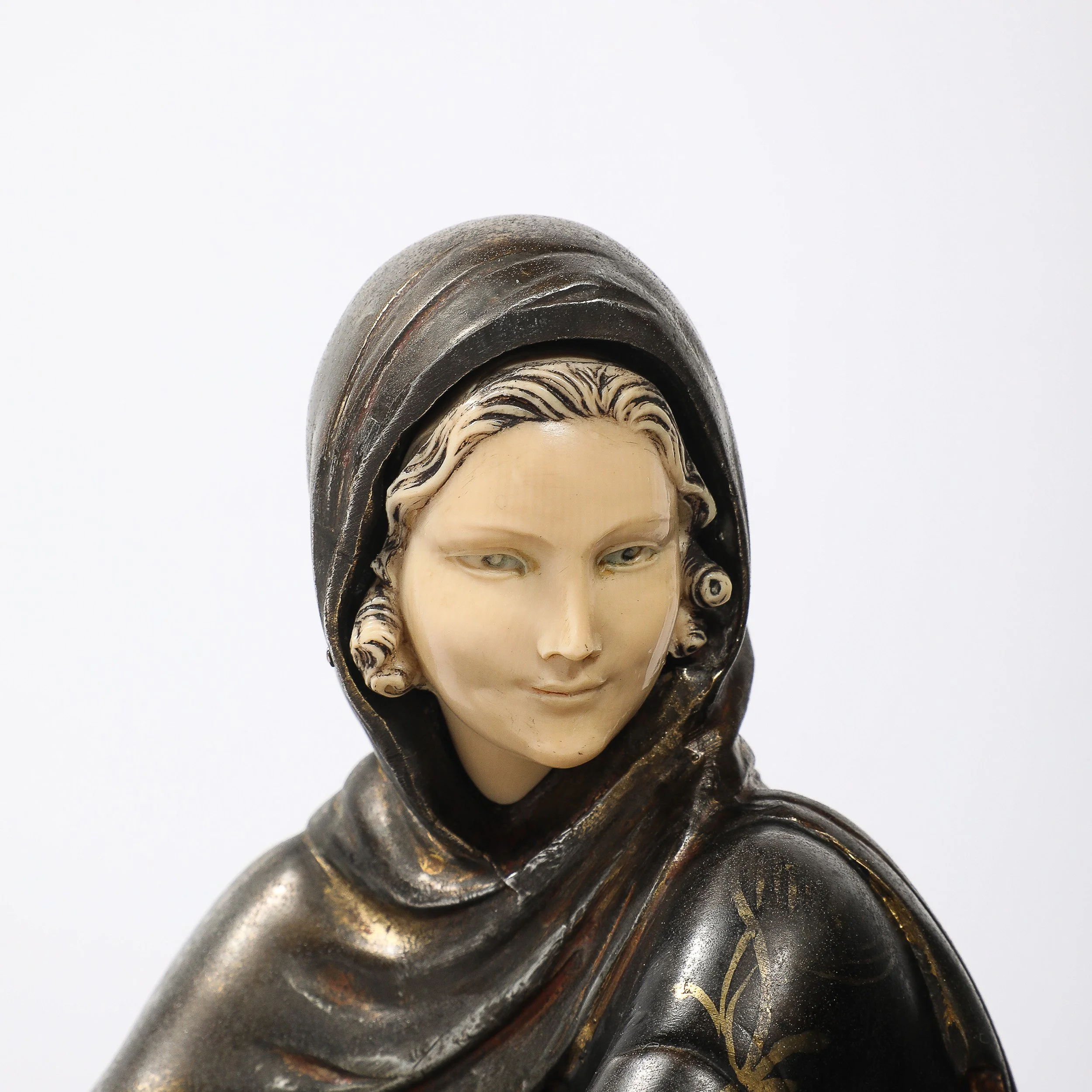 Art Deco Emoy Mantelpiece Clock with Seated Flapper in the Manner of Chiparus — image 7