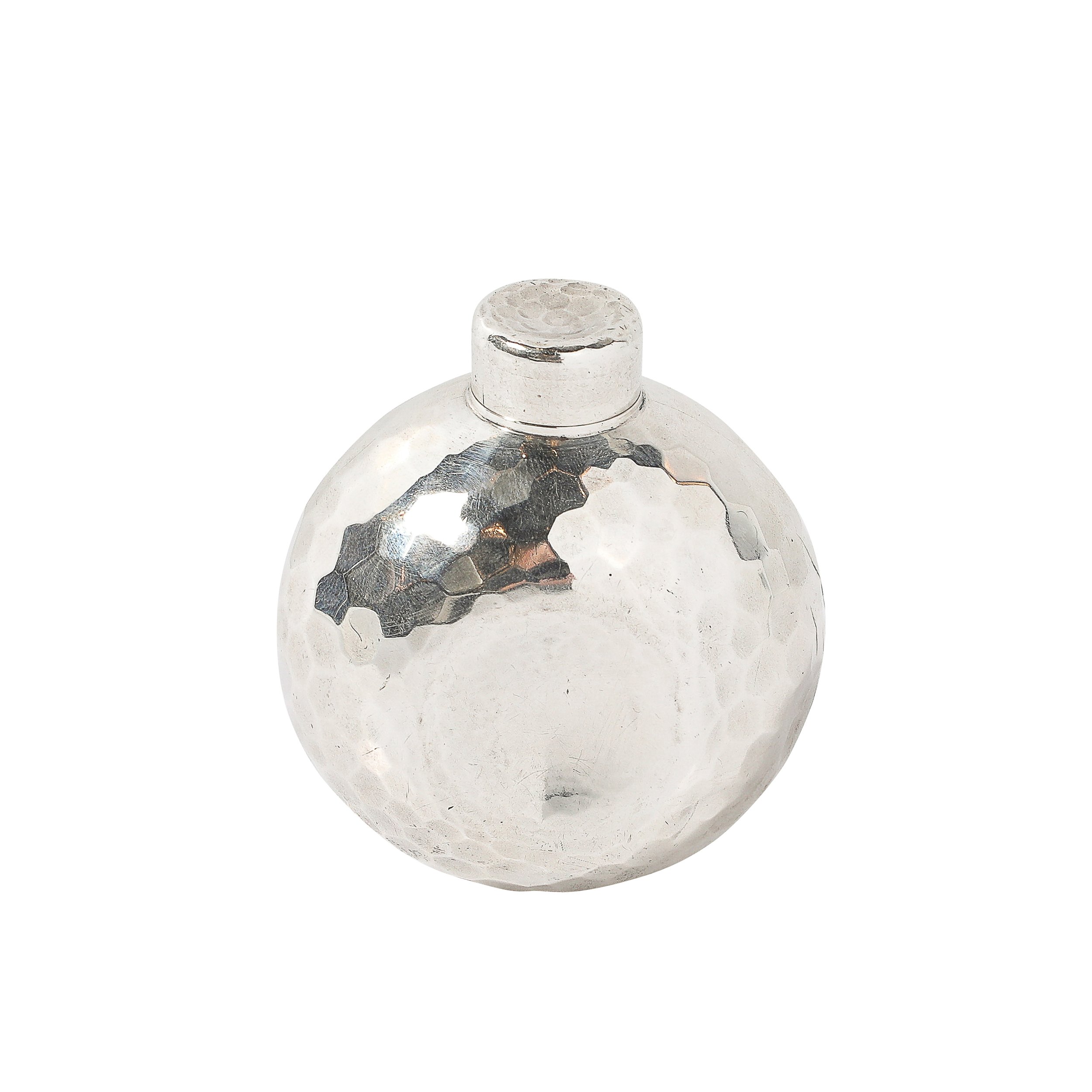 Aesthetic Movement Signed Whiting Sterling Silver Ball-Form Scent Flask — image 1