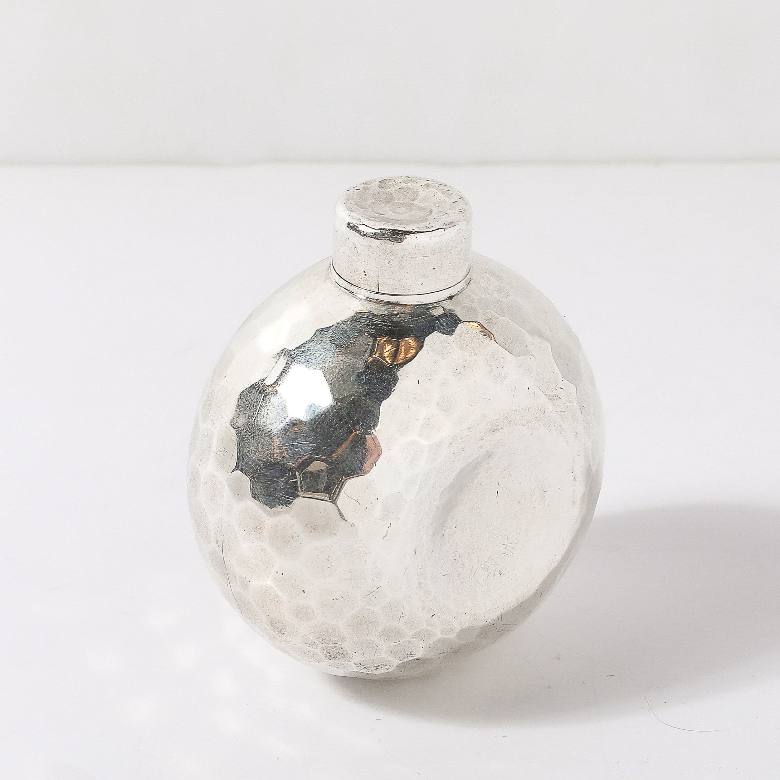 Aesthetic Movement Signed Whiting Sterling Silver Ball-Form Scent Flask — image 3