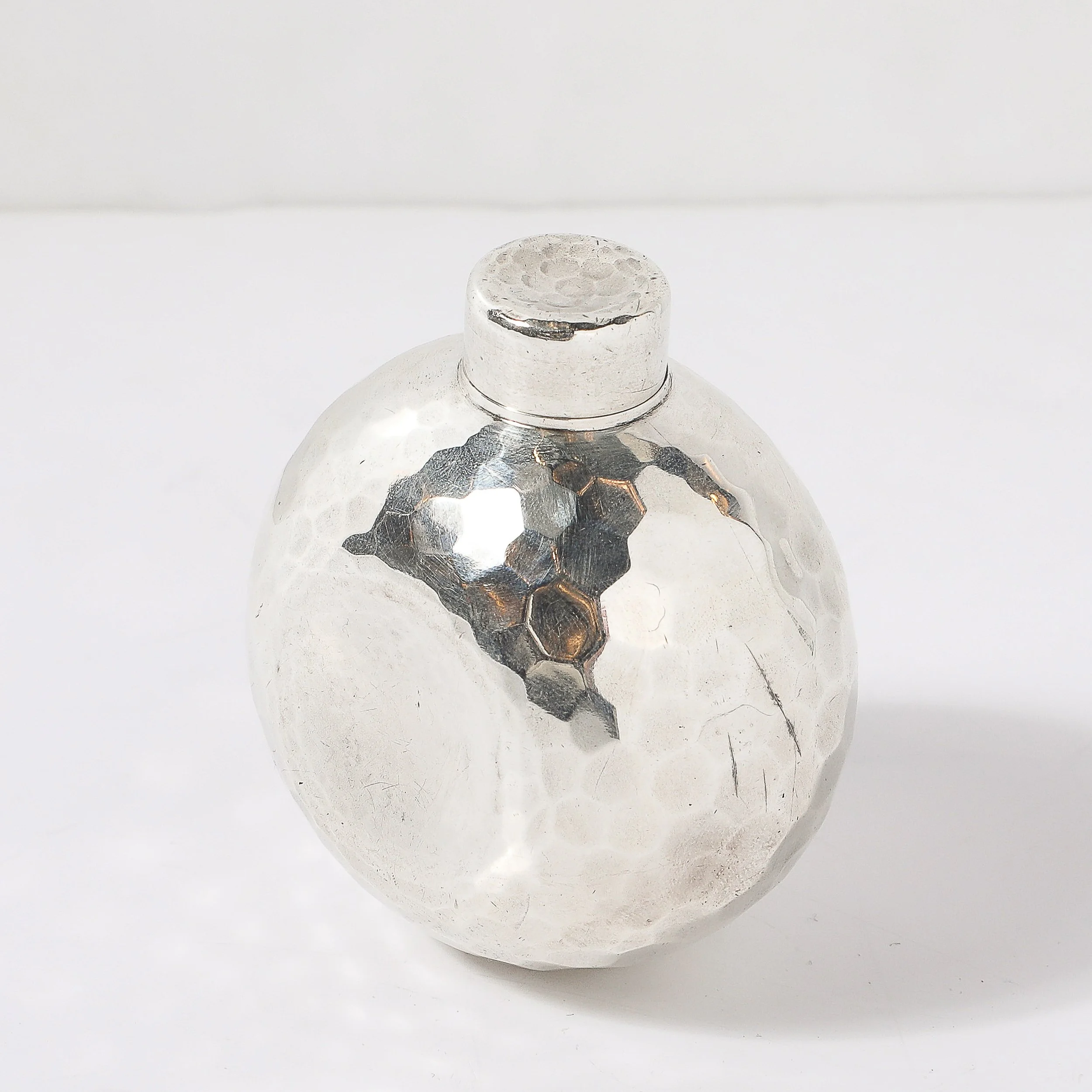 Aesthetic Movement Signed Whiting Sterling Silver Ball-Form Scent Flask — image 4