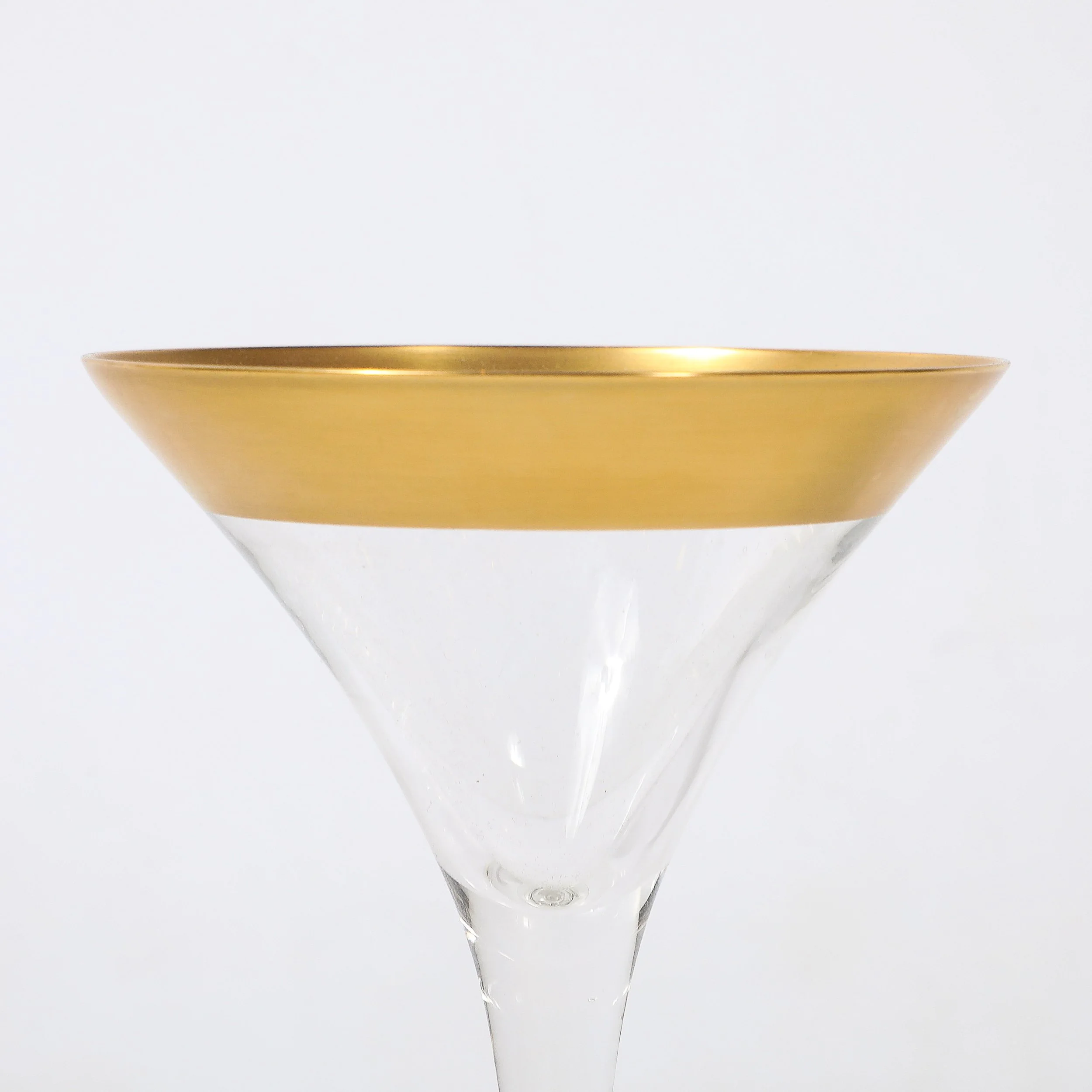Set of 8 Mid-Century Modernist Gilt Rimmed Martini Glasses by Dorothy Thorpe — image 11