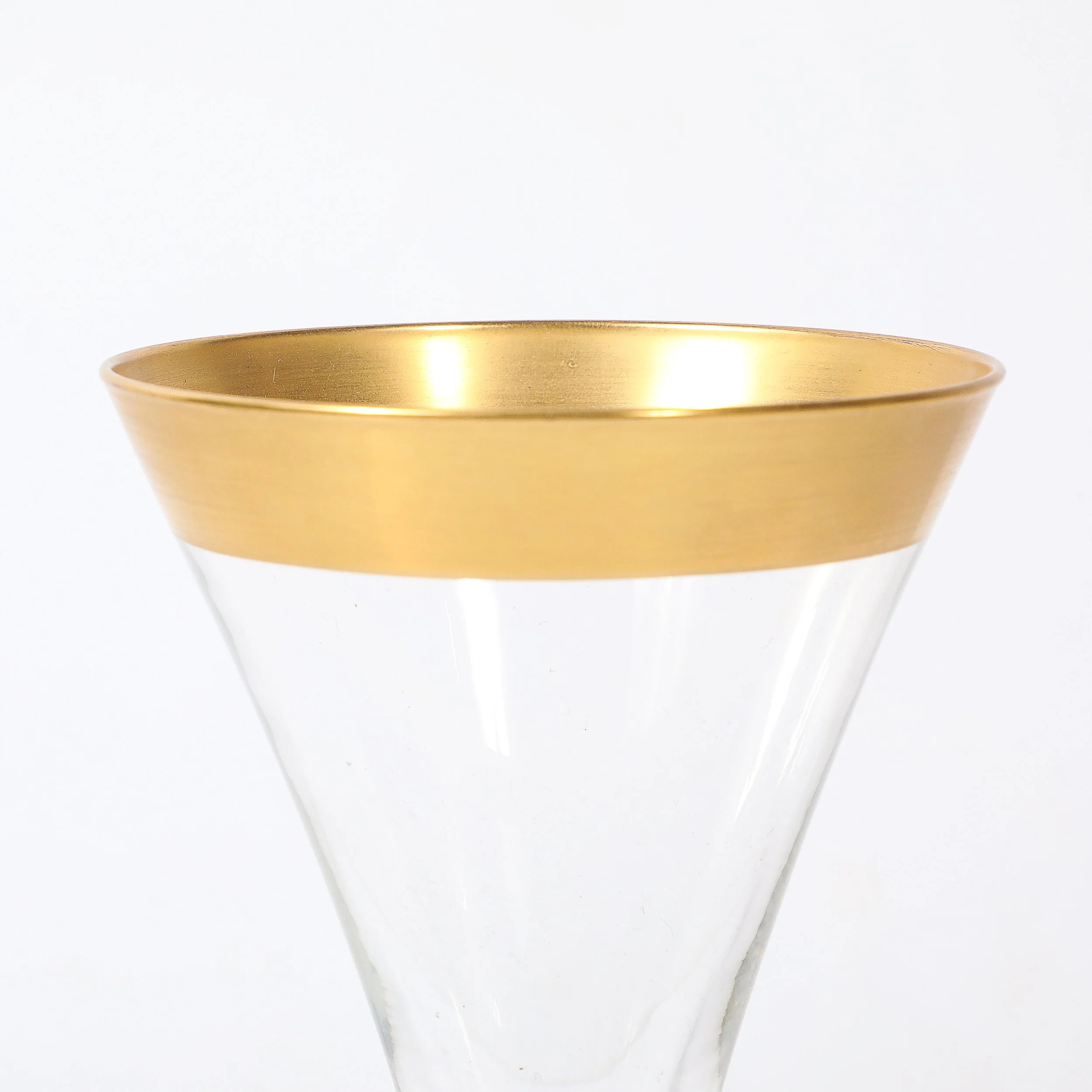 Set of 12 Mid-Century Modernist Gilt Rimmed Water Glasses By Dorothy Thorpe — image 2