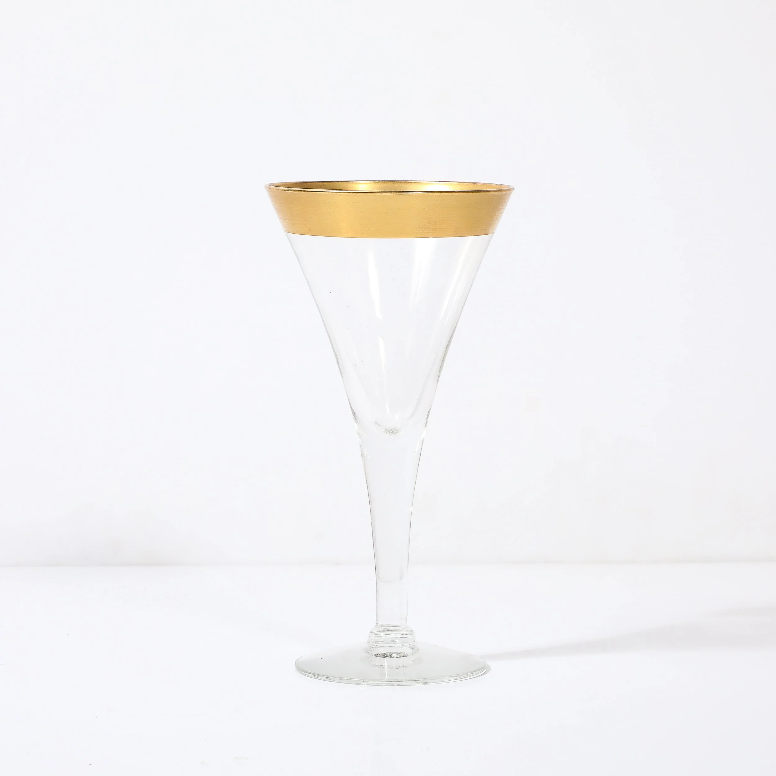 Set of 12 Mid-Century Modernist Gilt Rimmed Water Glasses By Dorothy Thorpe — image 10