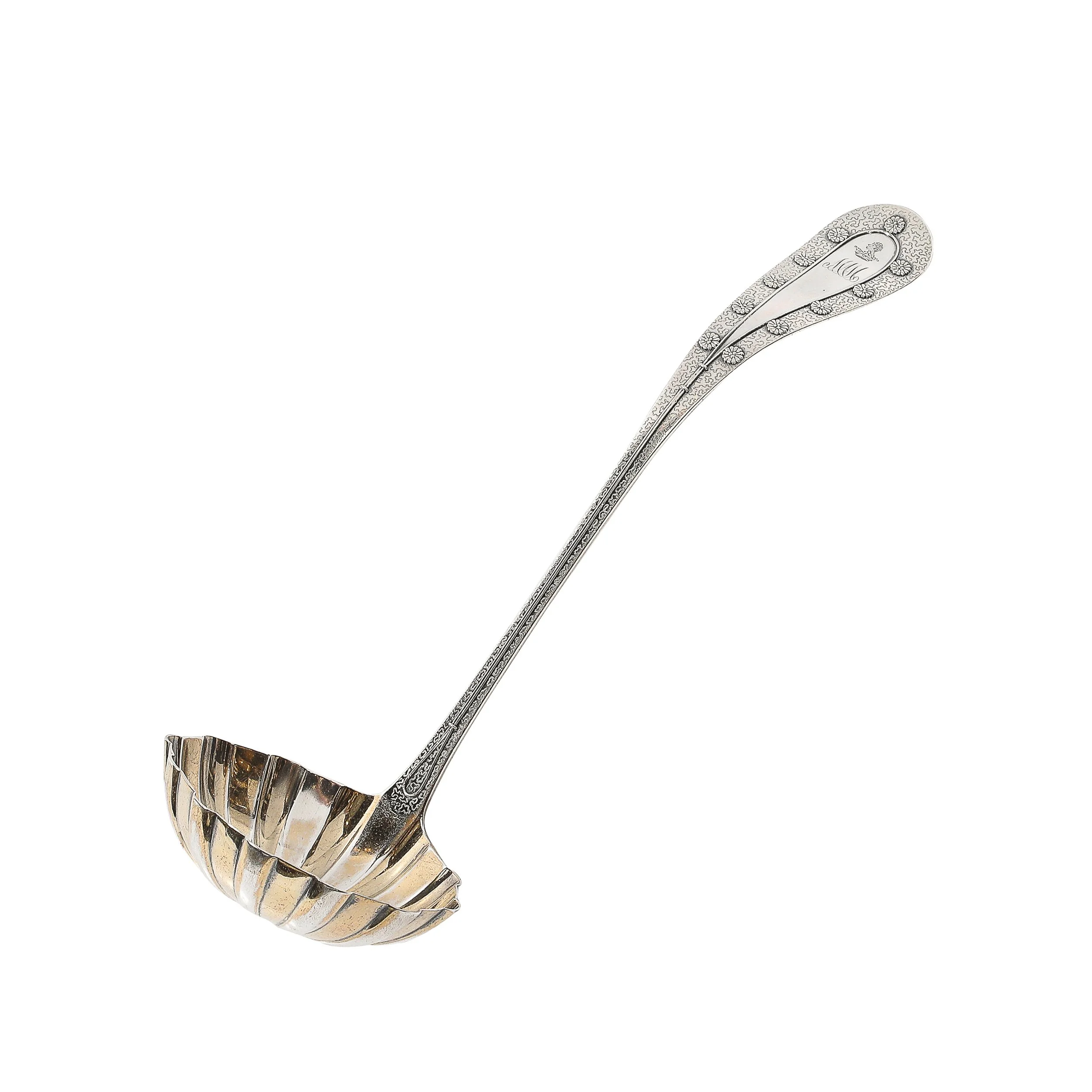 Aesthetic Movement Tiffany & Co. Sterling & Gold Washed "Daisy" Pattern Ladle — image 1