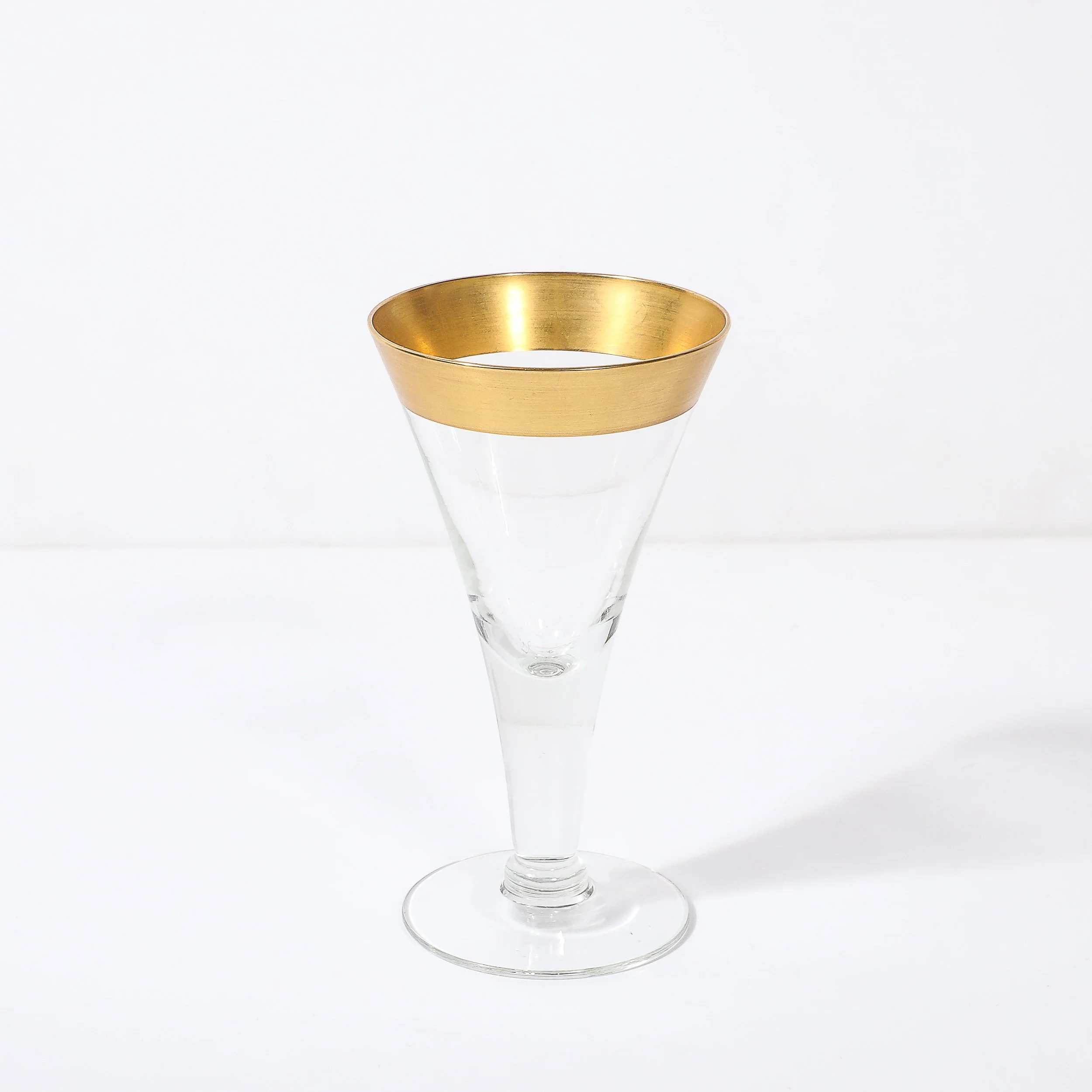 Set of 6 Mid-Century Modernist Gilt Rimmed Wine Glasses By Dorothy Thorpe — image 9