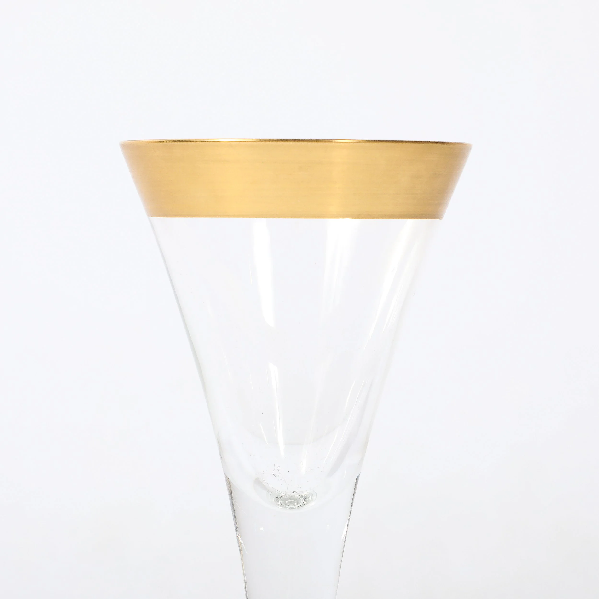 Set of 6 Mid-Century Modernist Gilt Rimmed Wine Glasses By Dorothy Thorpe — image 11