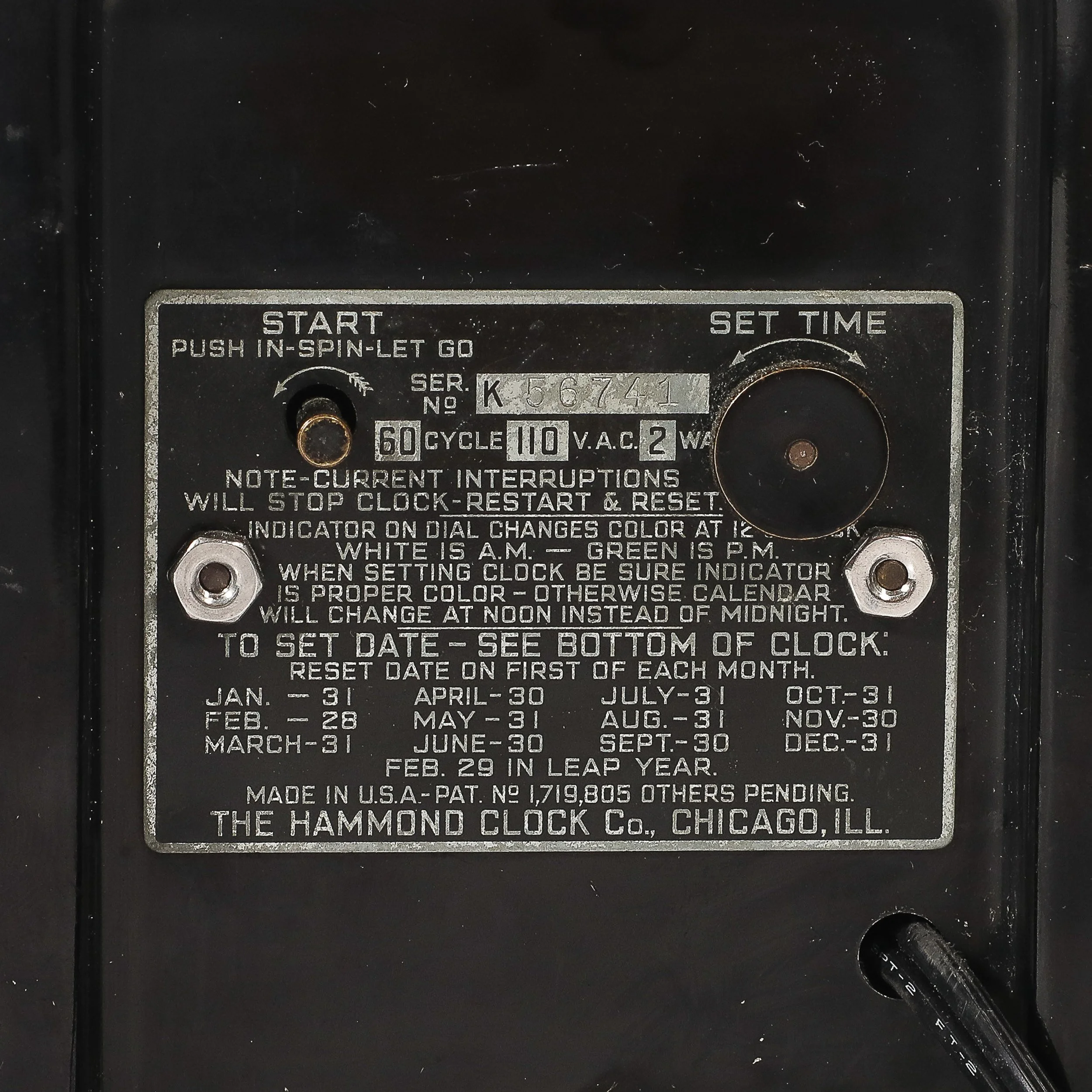 Art Deco Skyscraper Style Hammond Bakelite Electric Clock w/ Day Date Function — image 9