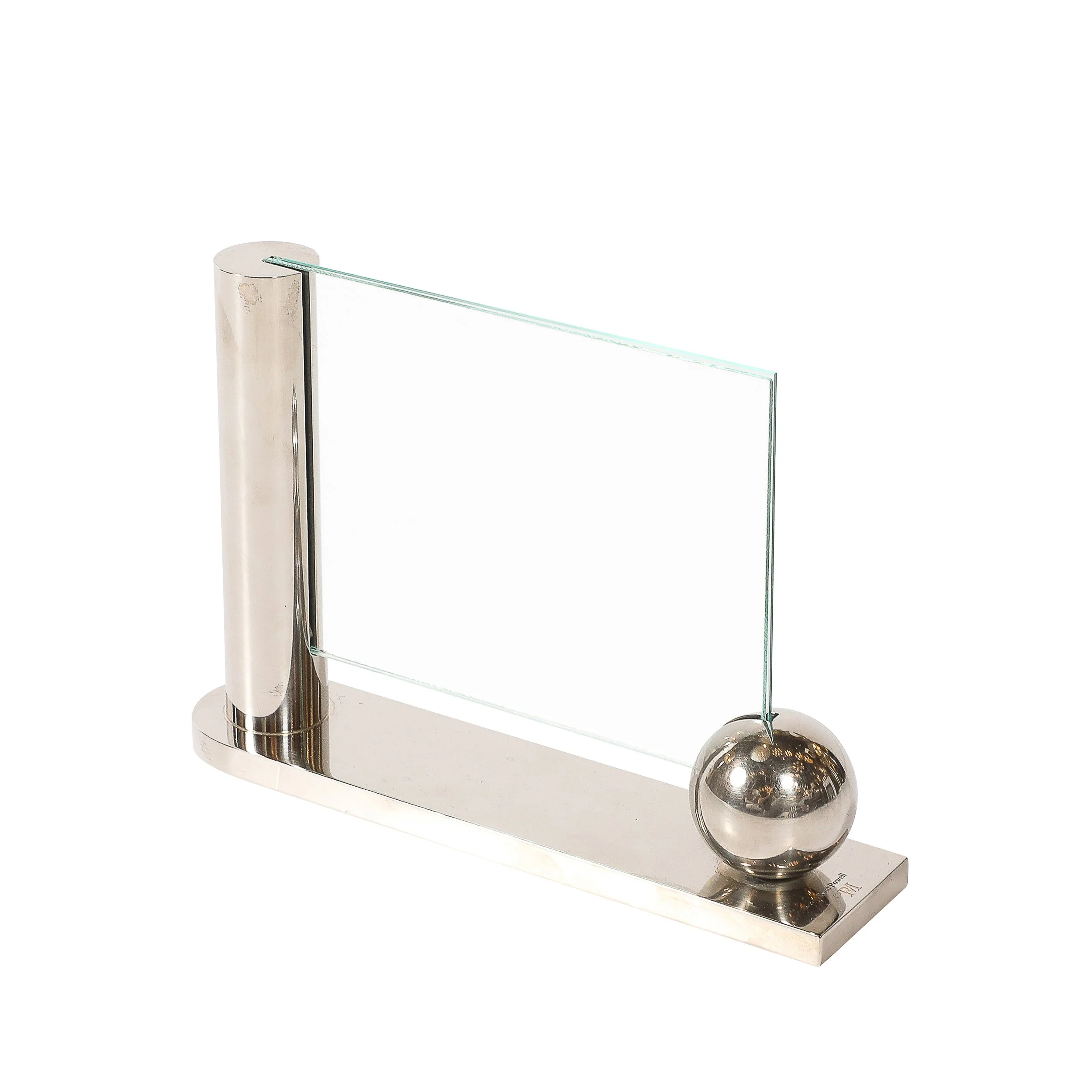 Mid-Century Swid Powell Silver Plated Picture Frame with Spherical Detail — image 1