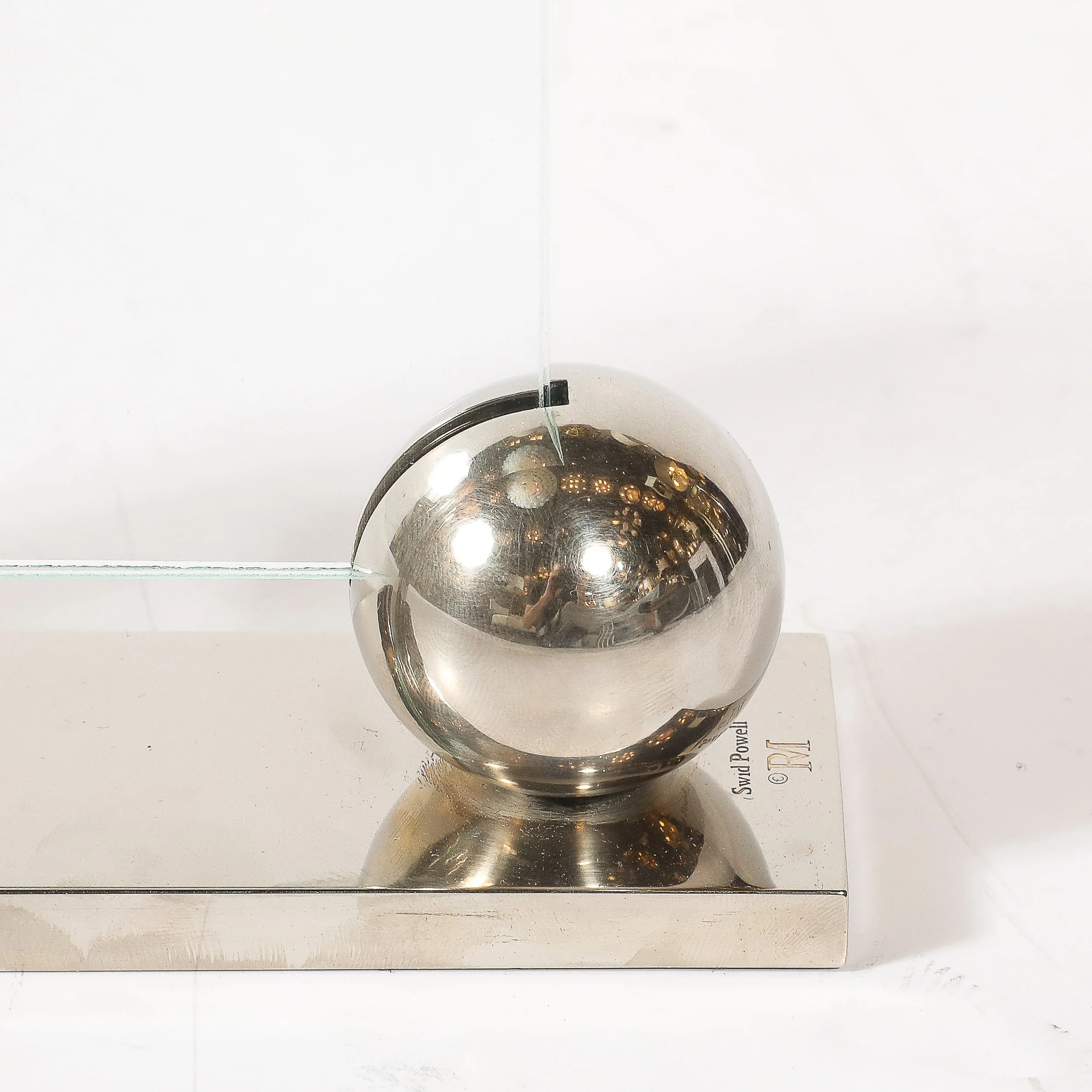 Mid-Century Swid Powell Silver Plated Picture Frame with Spherical Detail — image 3