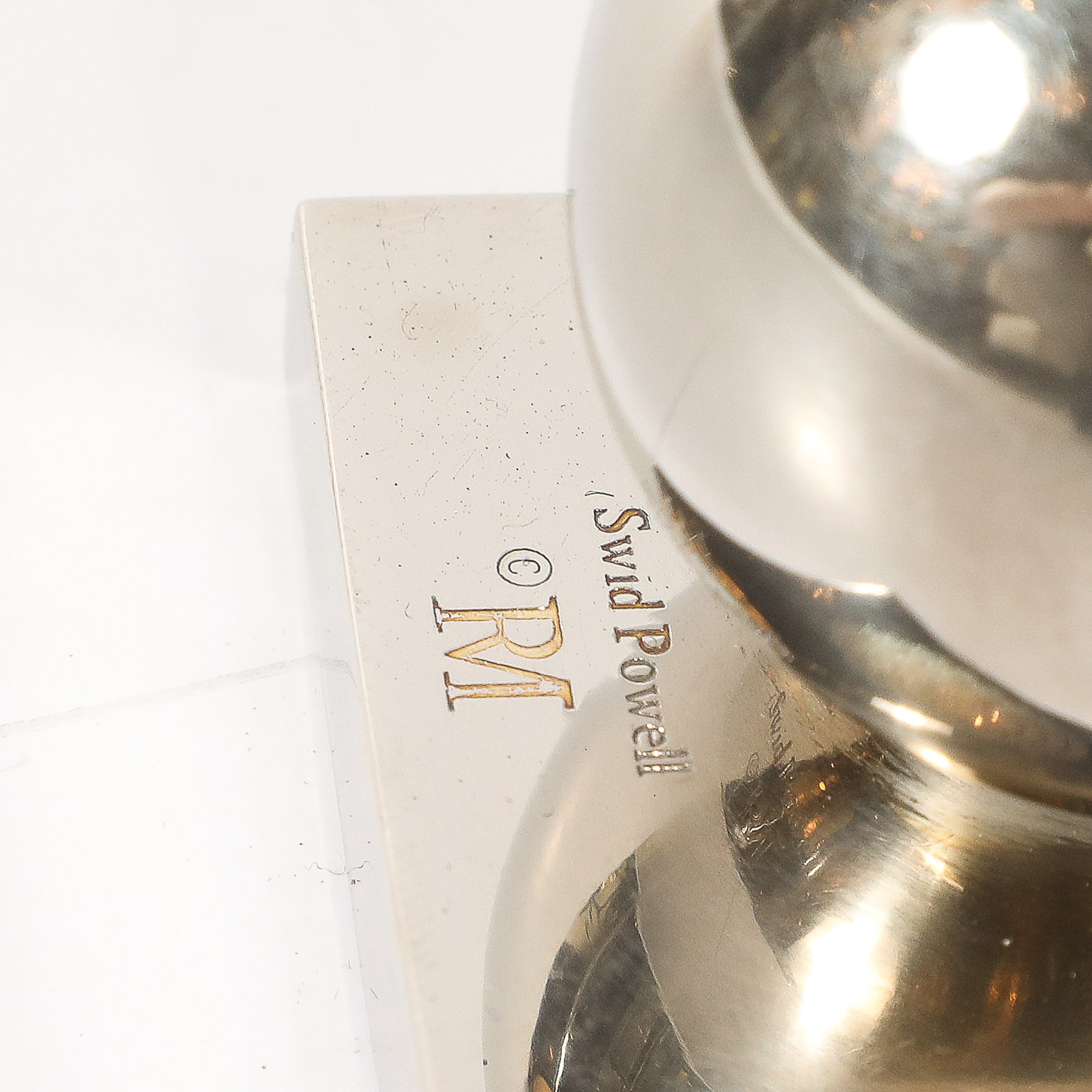 Mid-Century Swid Powell Silver Plated Picture Frame with Spherical Detail — image 11