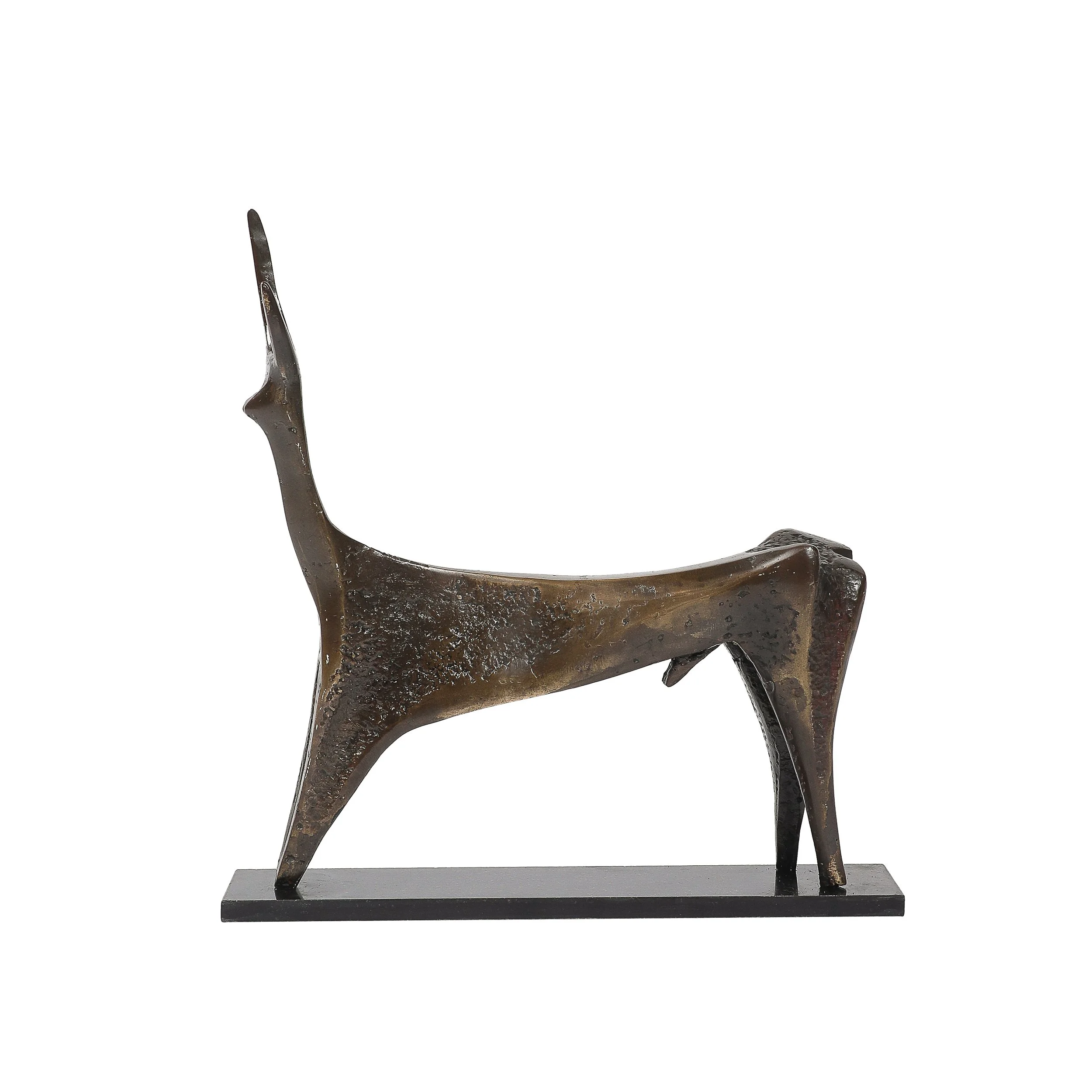 Mid-Century Modernist Bronze Deer Sculpture signed Aharon Bezalel — image 1