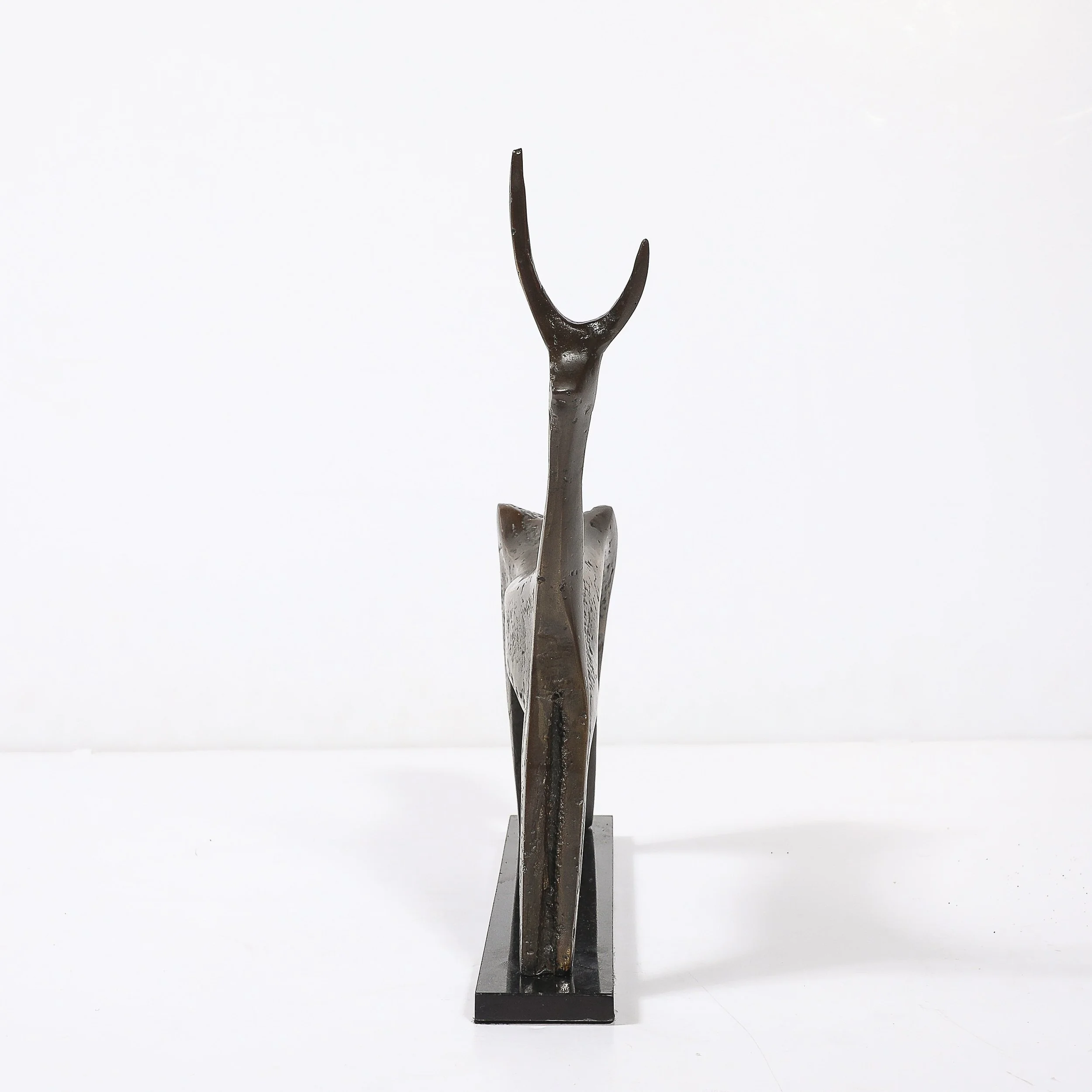 Mid-Century Modernist Bronze Deer Sculpture signed Aharon Bezalel — image 6