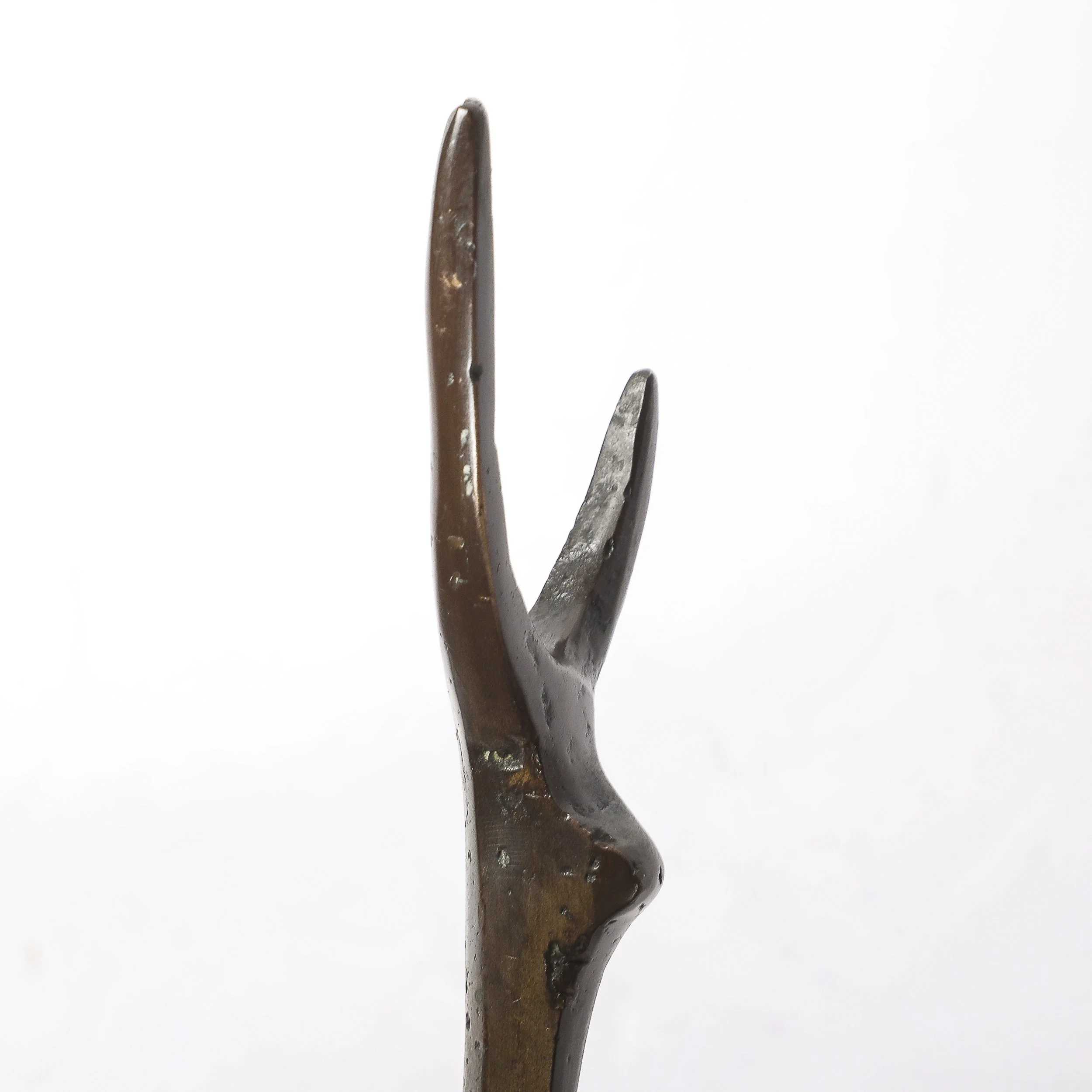 Mid-Century Modernist Bronze Deer Sculpture signed Aharon Bezalel — image 11
